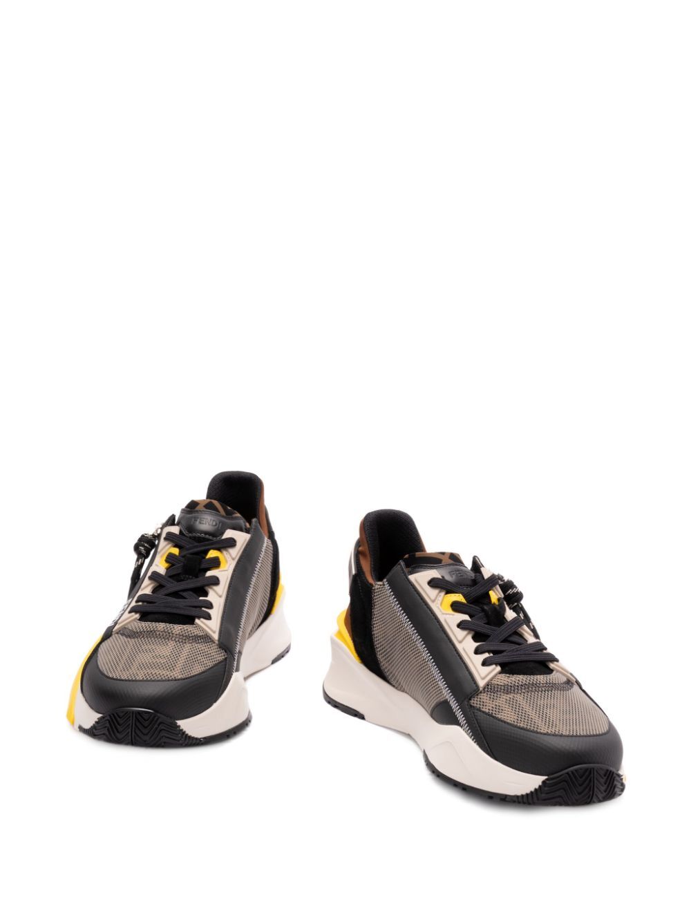 LYCRA AND LEATHER FENDI FLOW SLIP ON SNEAKERS