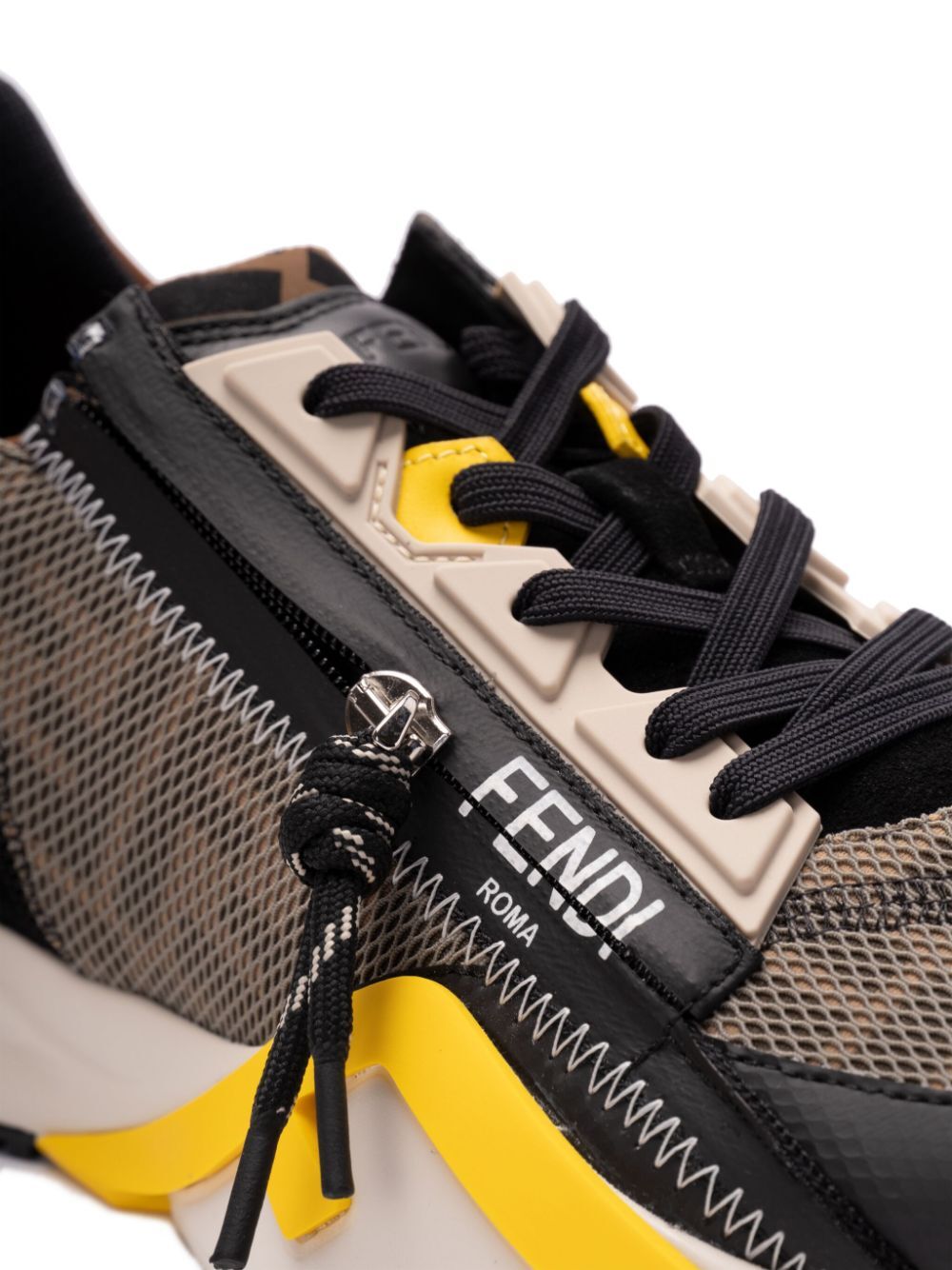 LYCRA AND LEATHER FENDI FLOW SLIP ON SNEAKERS