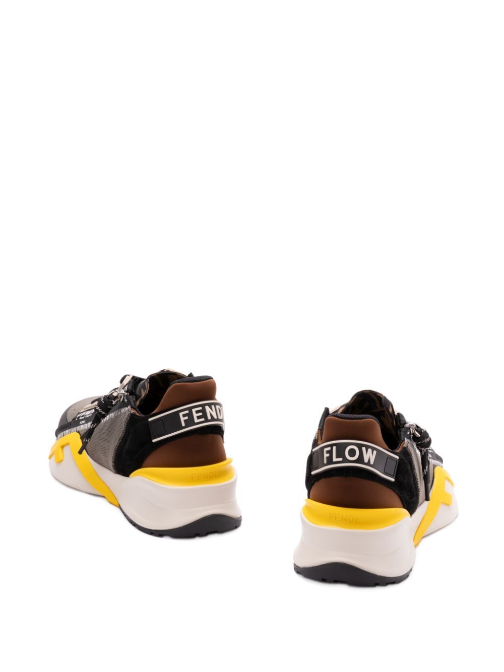 LYCRA AND LEATHER FENDI FLOW SLIP ON SNEAKERS