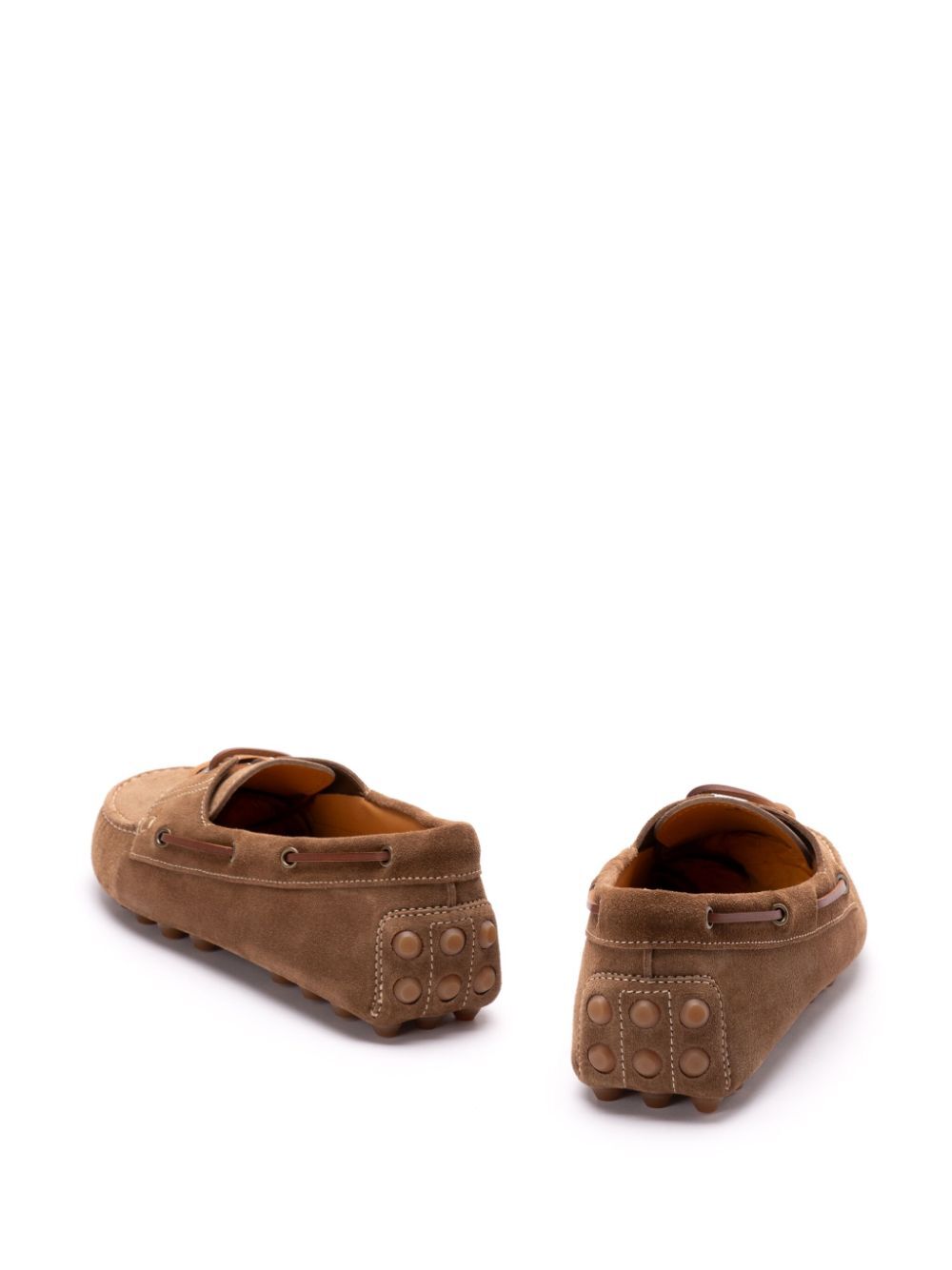 SUEDE GOMMINO BUBBLE LACE-UP BOAT LOAFERS