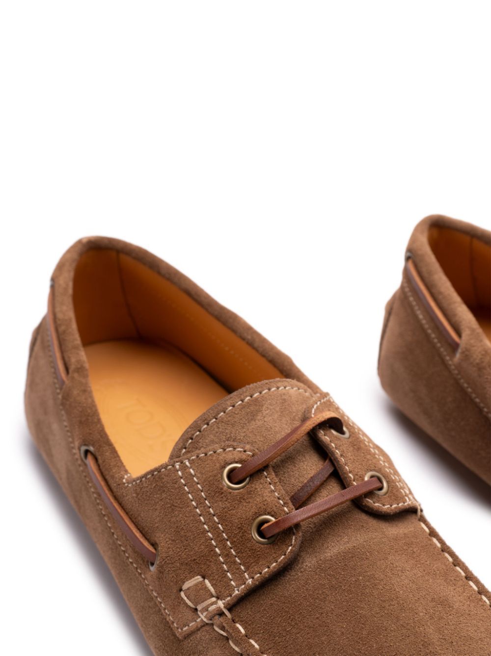 SUEDE GOMMINO BUBBLE LACE-UP BOAT LOAFERS