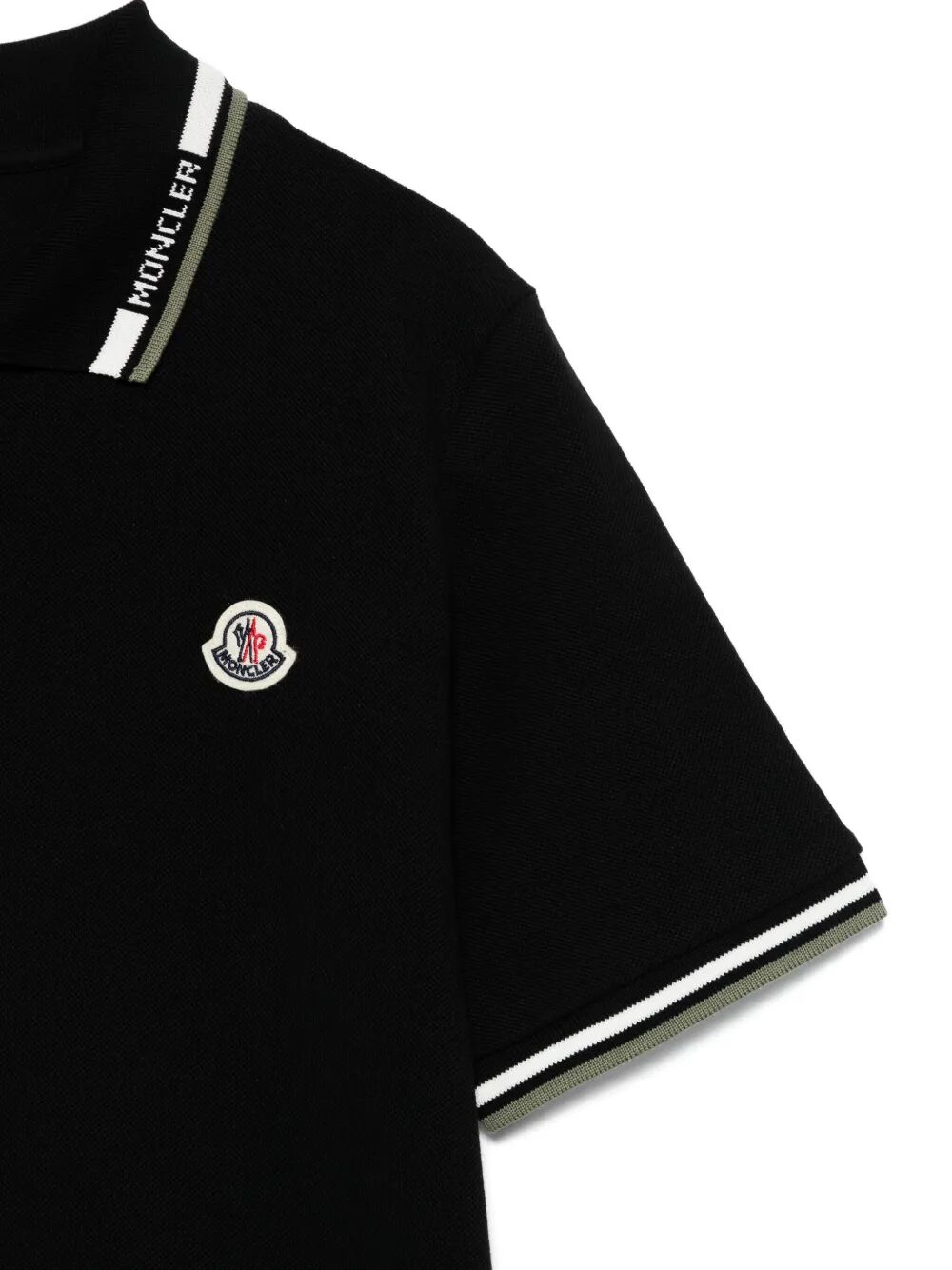 TRICOLOUR-TRIMMED COTTON PIQUÉ POLO SHIRT