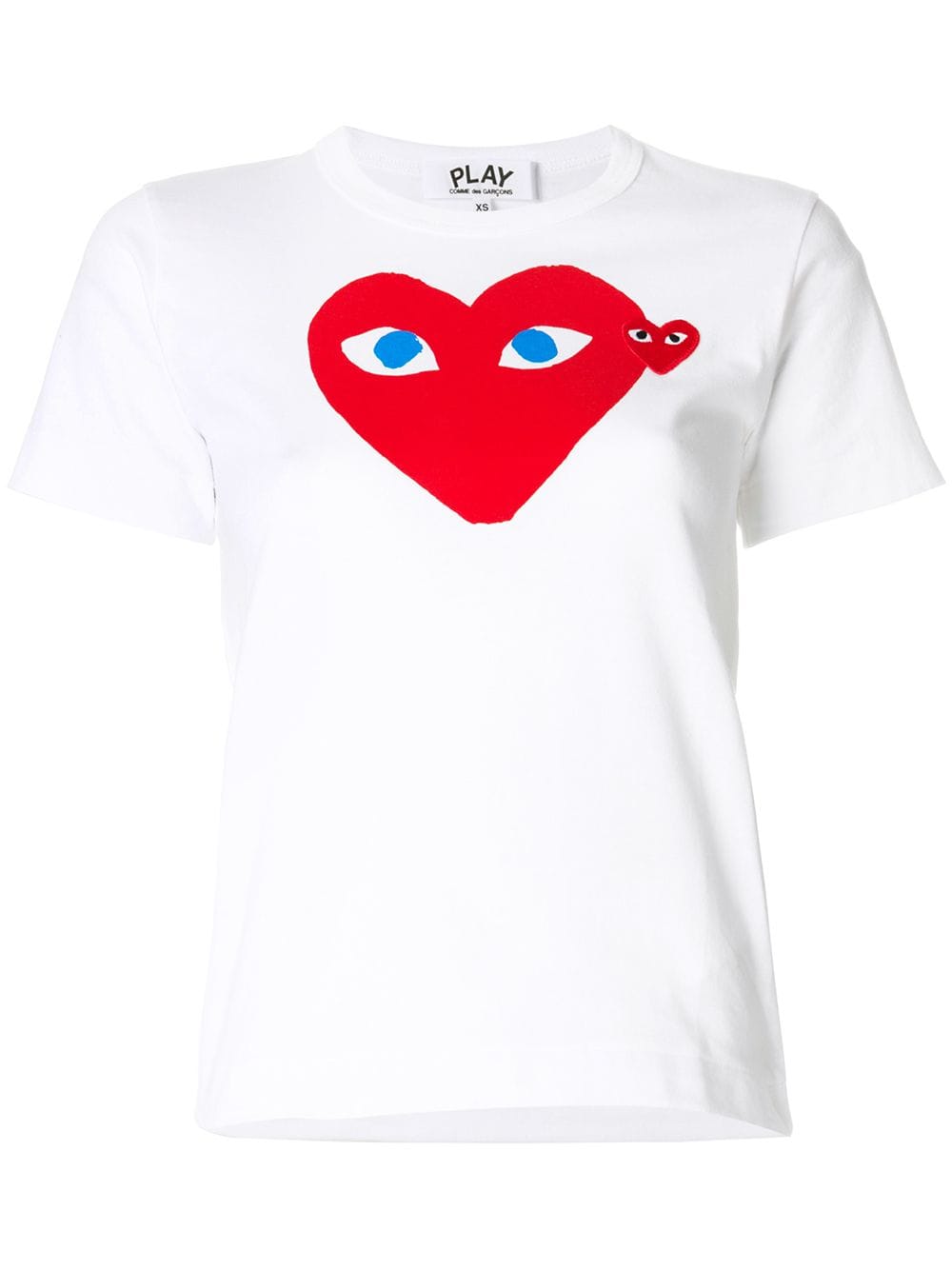SMALL AND BIG HEART-PRINT COTTON T-SHIRT