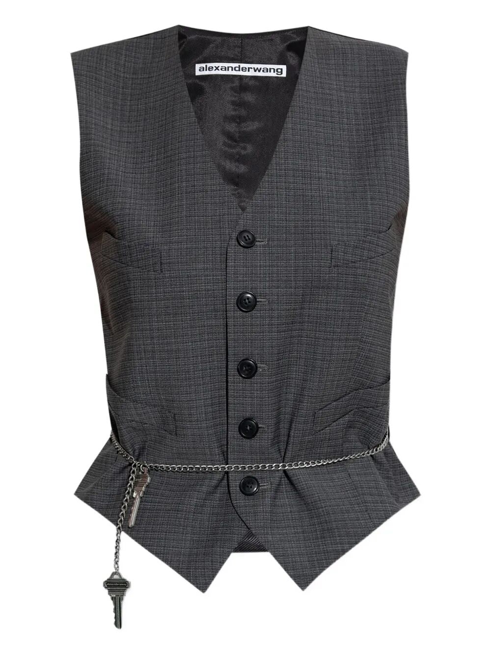 WOOL-BLEND TAILORED VEST WITH CHAIN-LINK