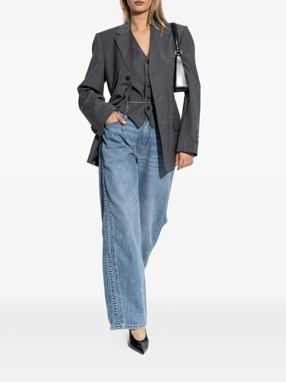 WOOL-BLEND TAILORED VEST WITH CHAIN-LINK