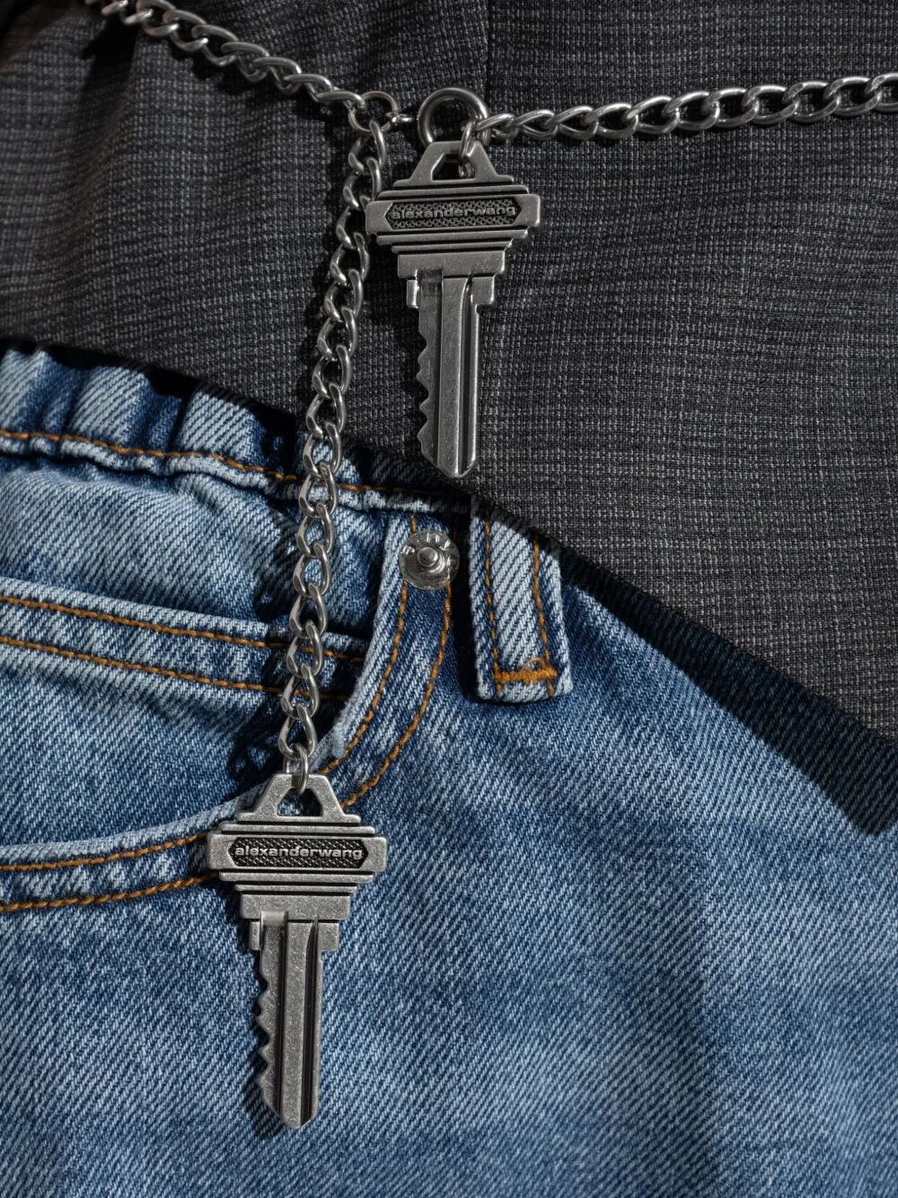WOOL-BLEND TAILORED VEST WITH CHAIN-LINK