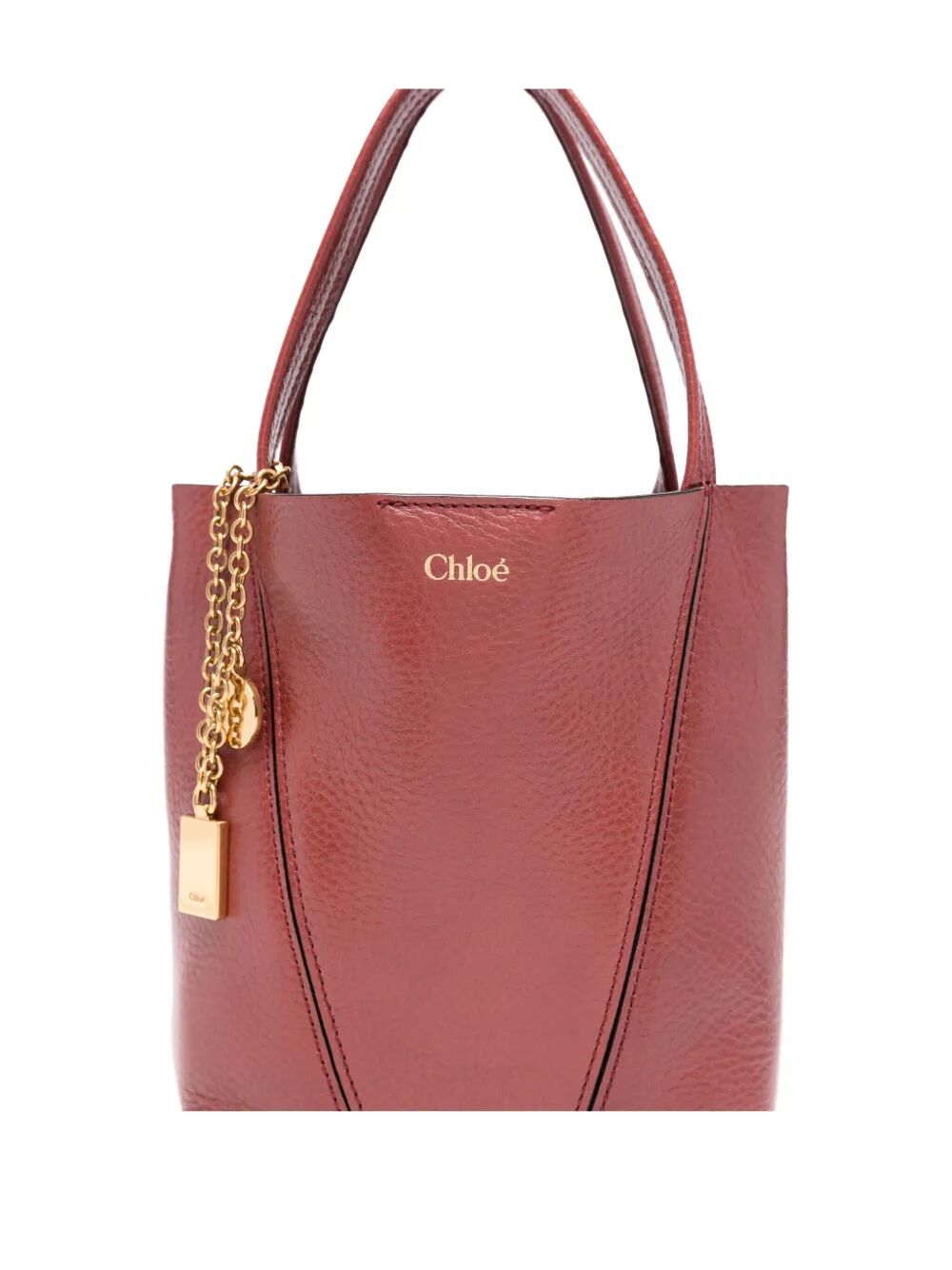 SMALL CHLOÉ SPIN TOTE BAG IN GRAINED LEATHER