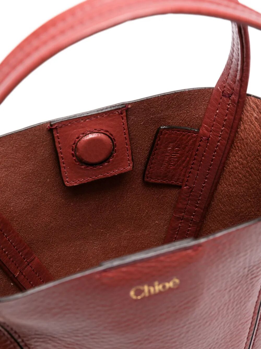 SMALL CHLOÉ SPIN TOTE BAG IN GRAINED LEATHER