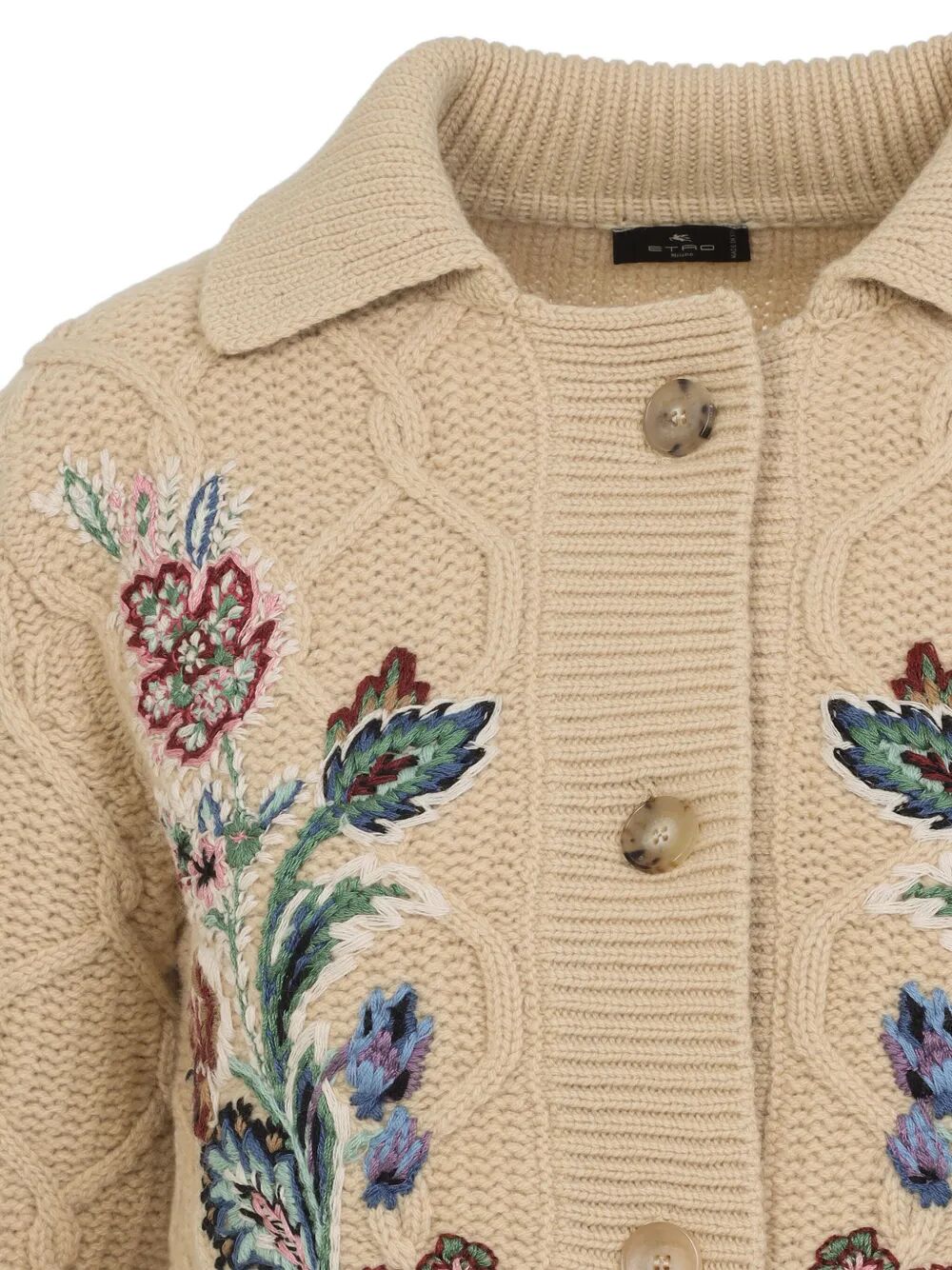 FLORAL-EMBROIDERED CARDIGAN