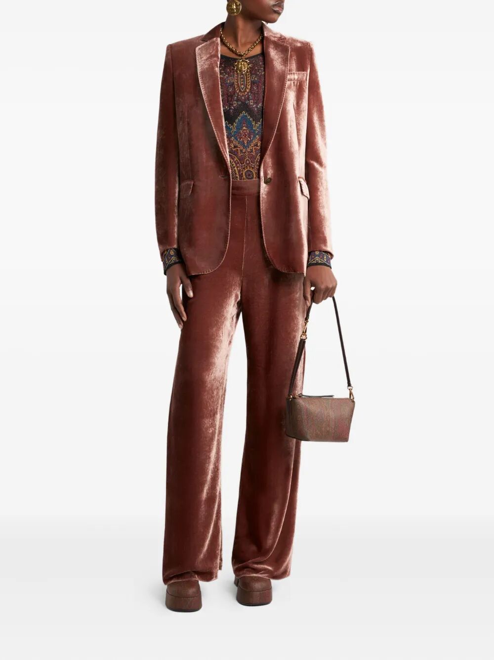 SILK-BLEND VELVET STRAIGHT-CUT BLAZER