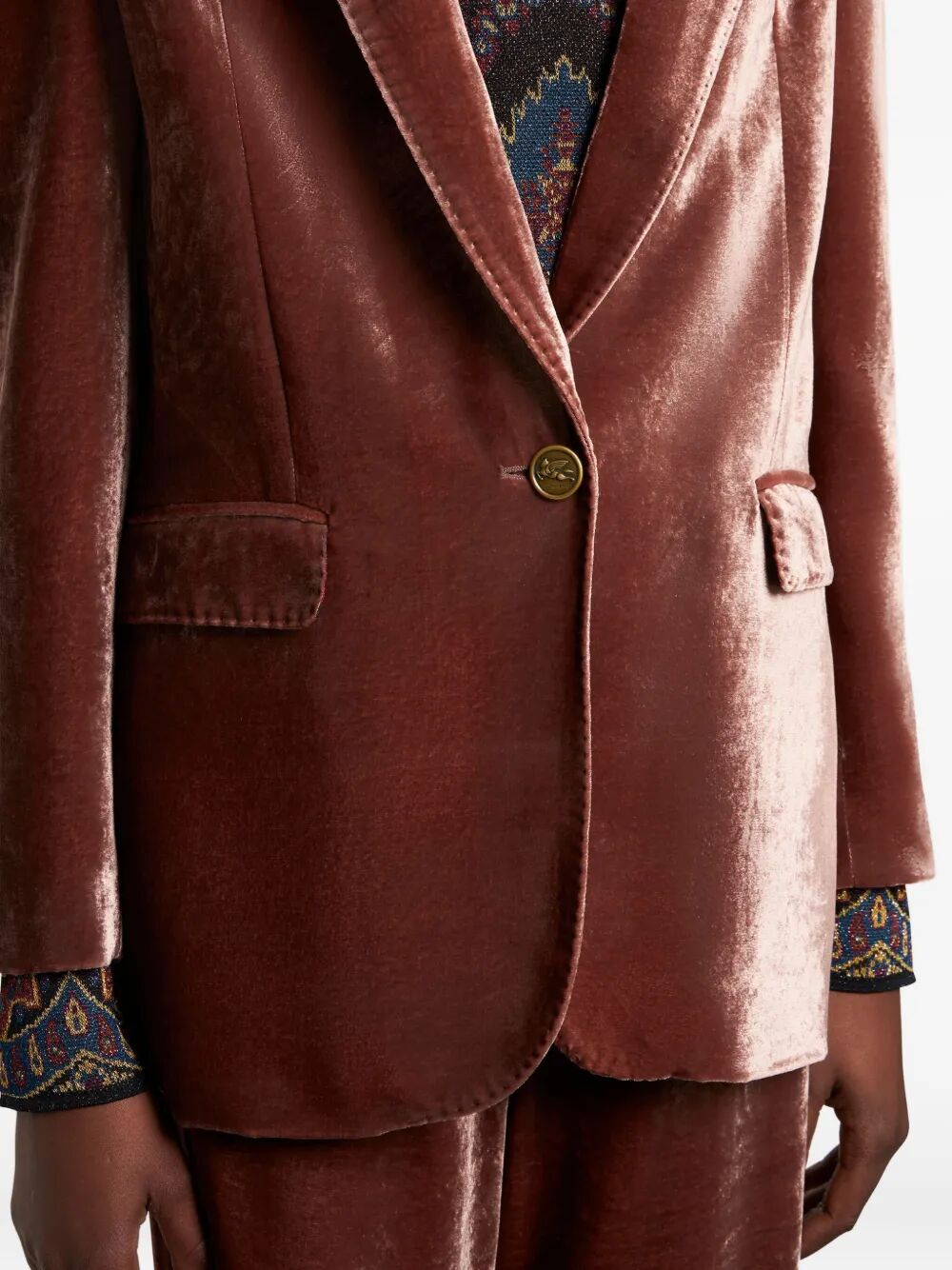 SILK-BLEND VELVET STRAIGHT-CUT BLAZER