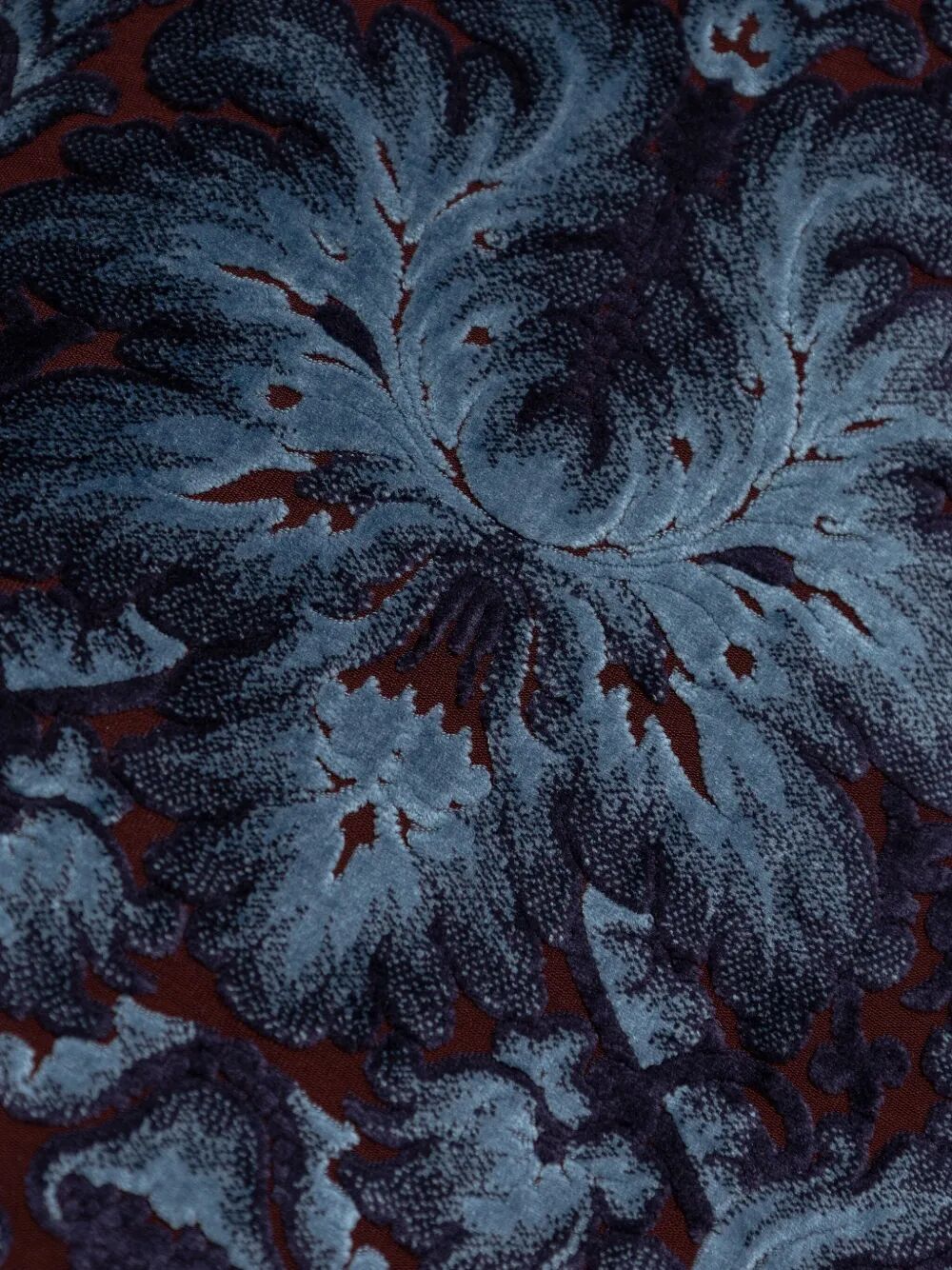 DAMASK-PATTERN VELVET MIDI SKIRT