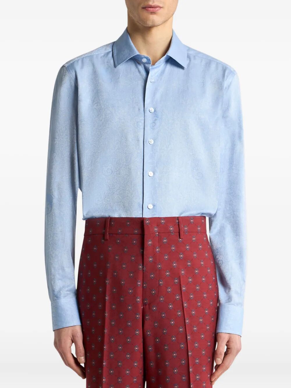 COTTON JACQUARD SHIRT WITH GECKO MOTIF