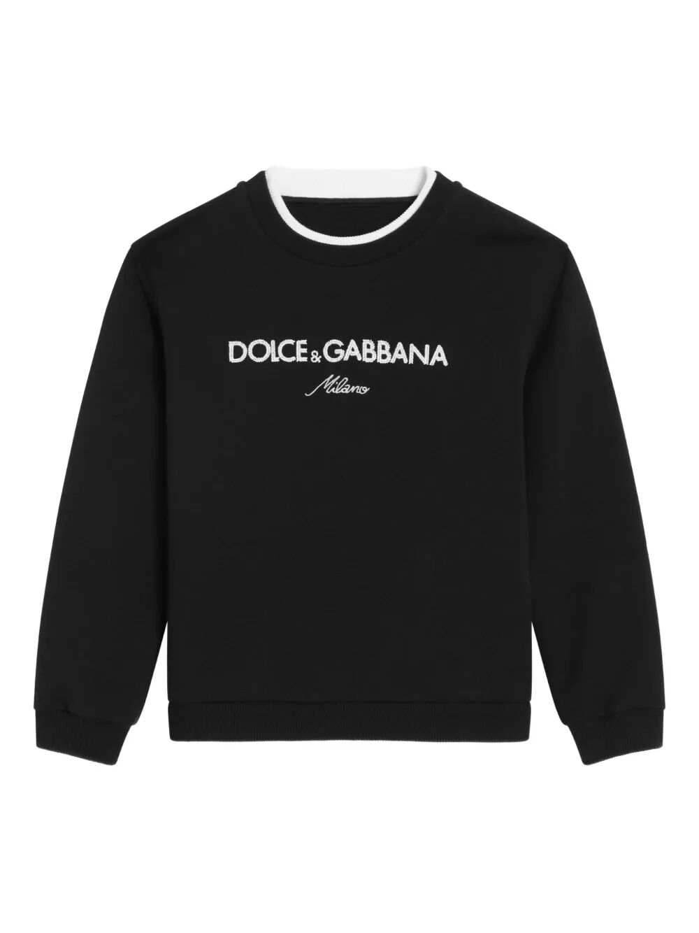 CREW NECK FLEECE SWEATSHIRT WITH DOLCE&GABBANA EMBROIDERY