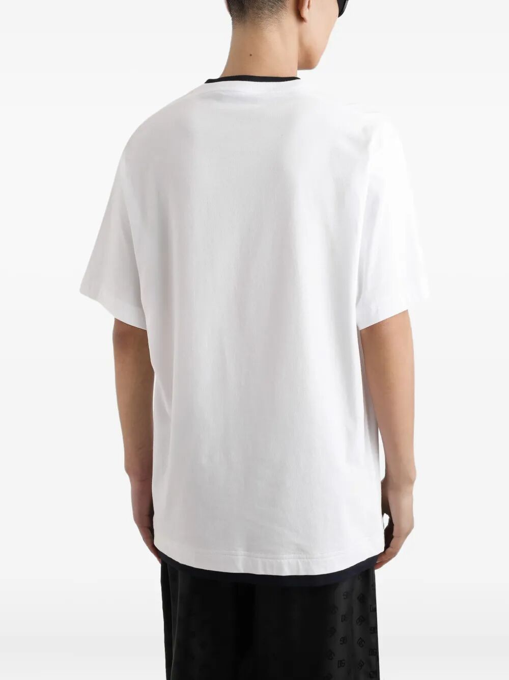 LOGO-EMBROIDERED LAYERING COTTON T-SHIRT