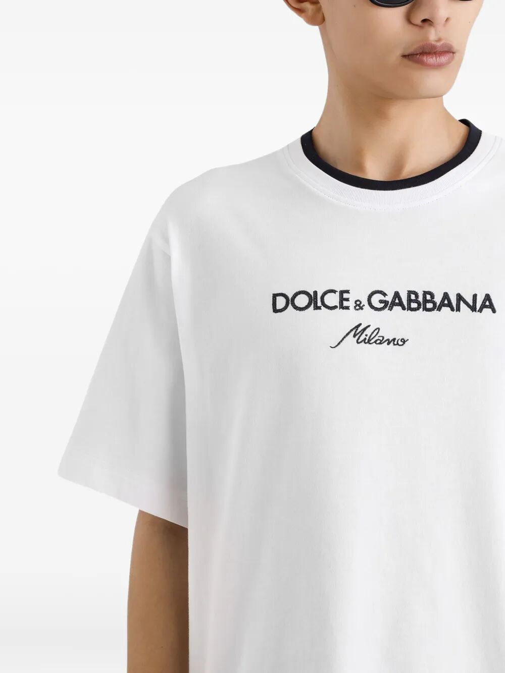 LOGO-EMBROIDERED LAYERING COTTON T-SHIRT