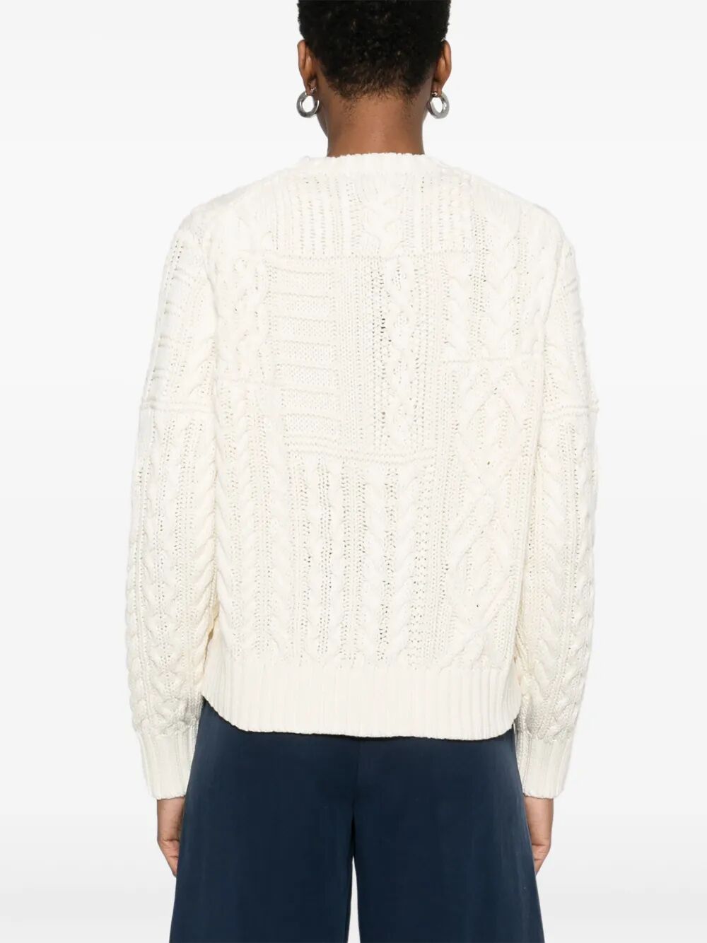 ARAN-KNIT FLAG COTTON JUMPER