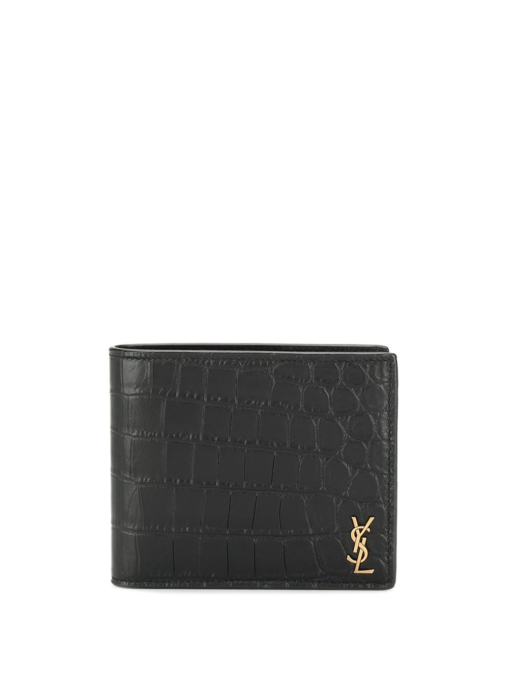 TINY CASSANDRE EAST/WEST BI-FOLD WALLET IN CROCODILE-EMBOSSED MATTE LEATHER