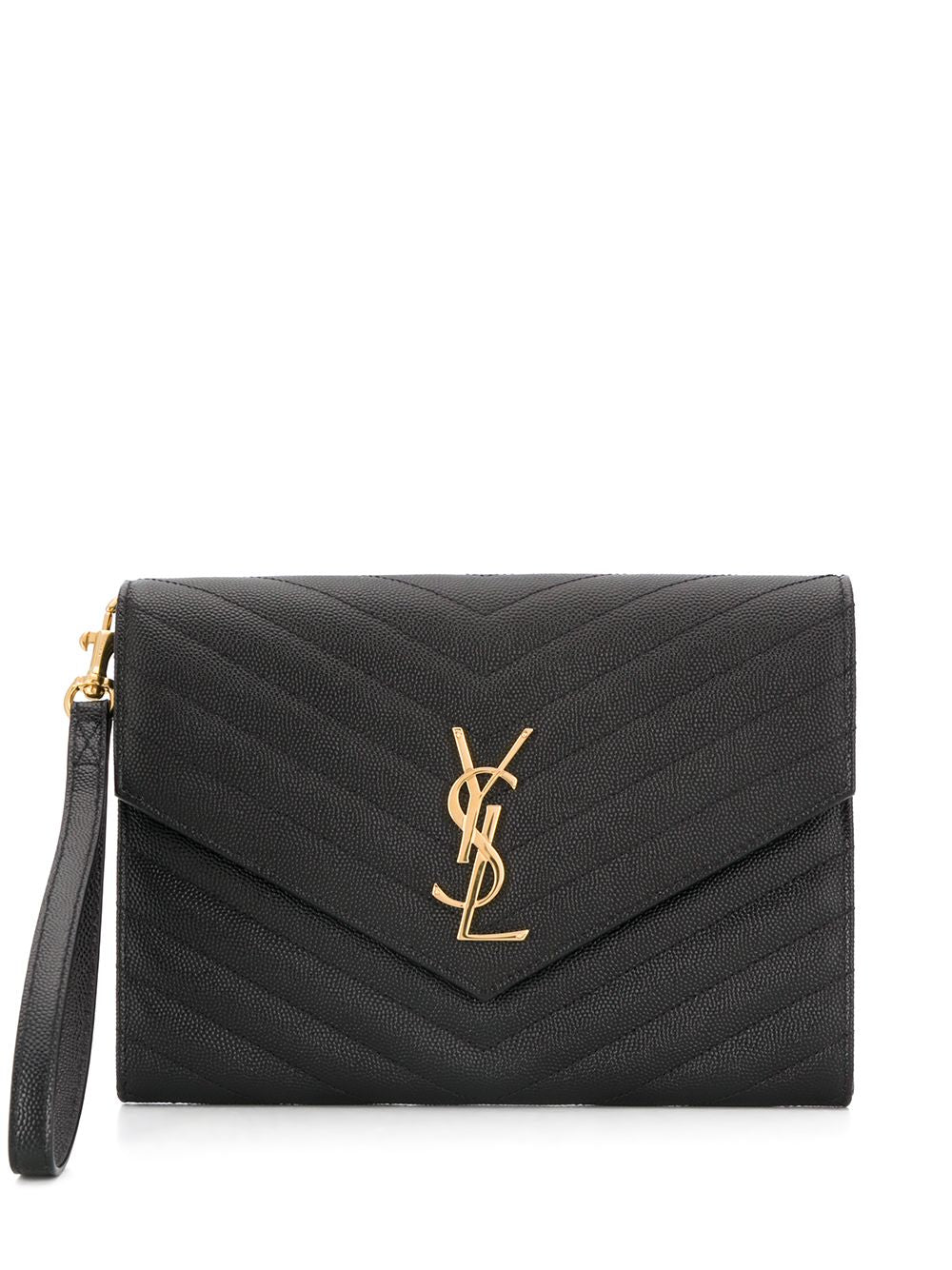 CASSANDRE MATELASSÉ FLAP POUCH IN GRAIN DE POUDRE LEATHER