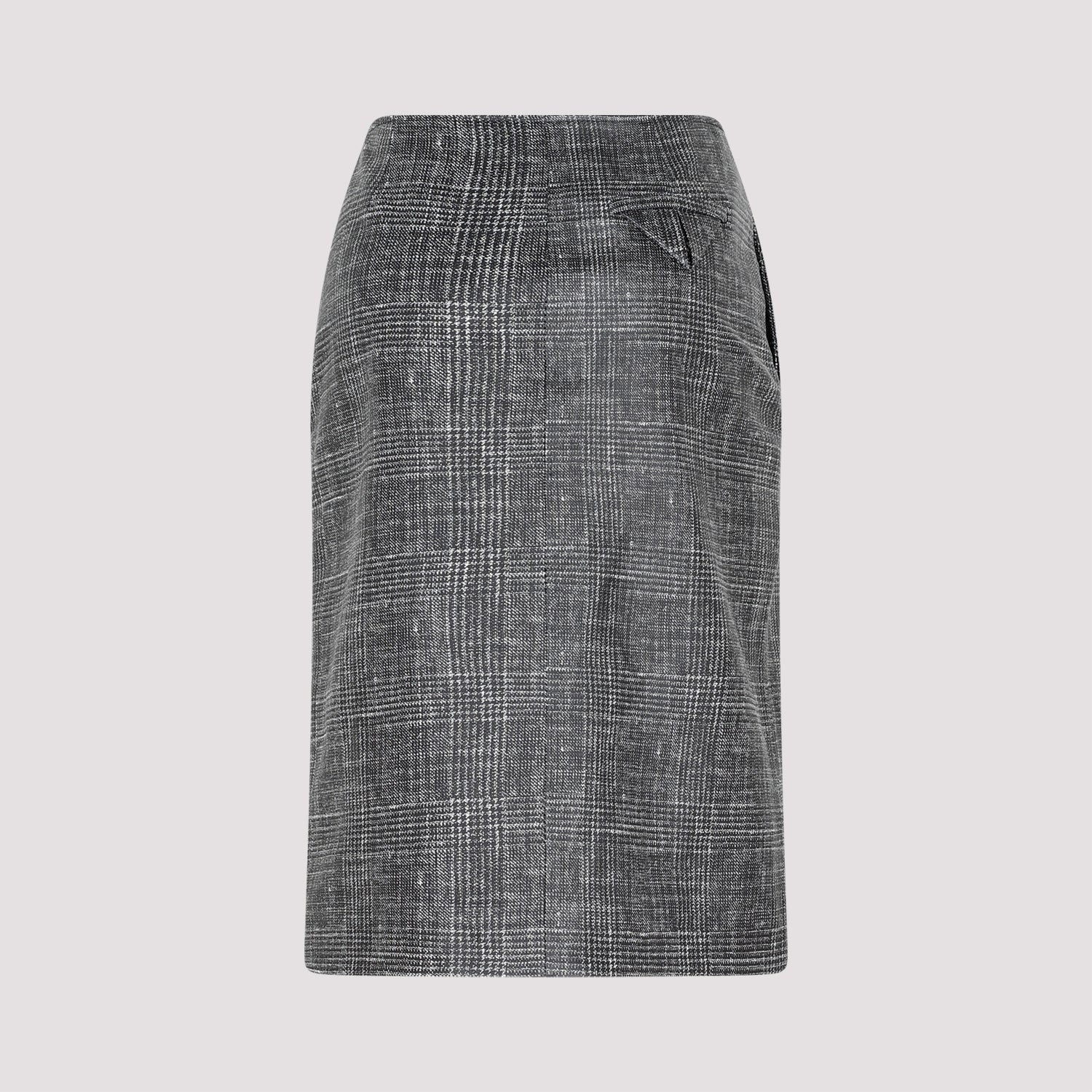 Printed Leather Midi Skirt
