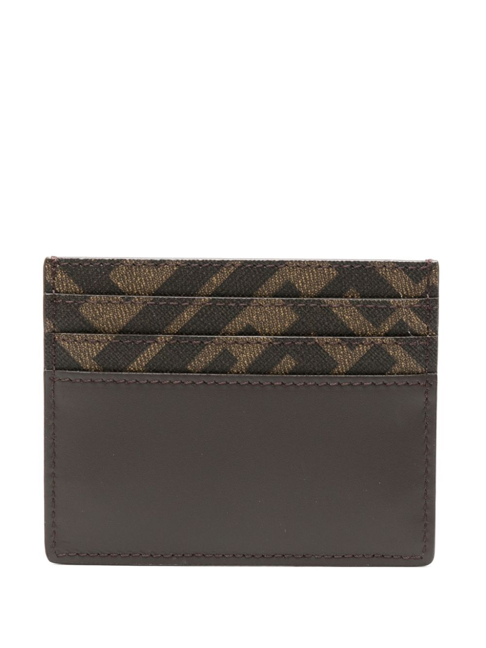 LEATHER AND FF CANVAS SQUARED CARD HOLDER