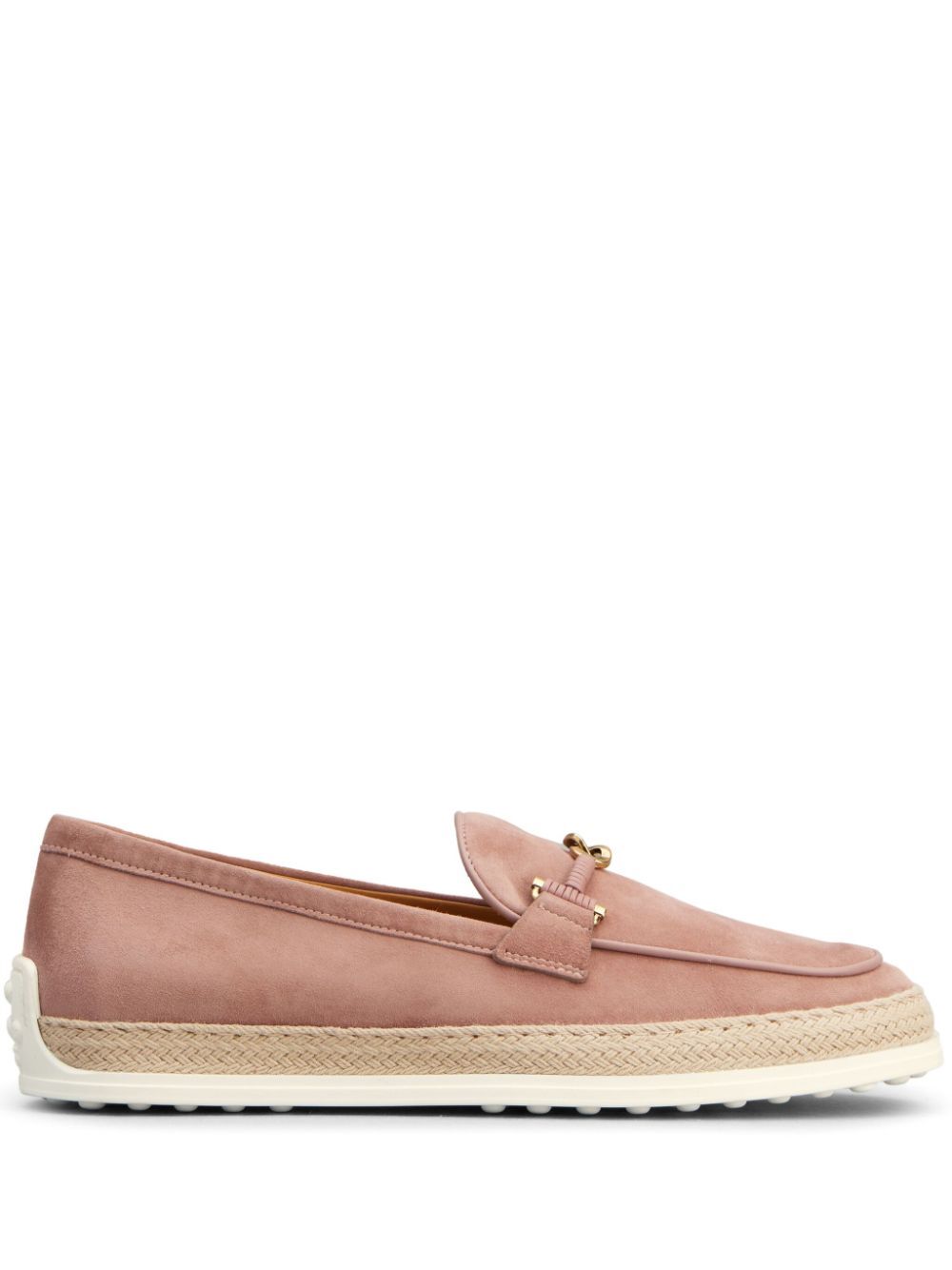 SUEDE SLIPPER LOAFERS WITH DOUBLE T RING ACCESSORY