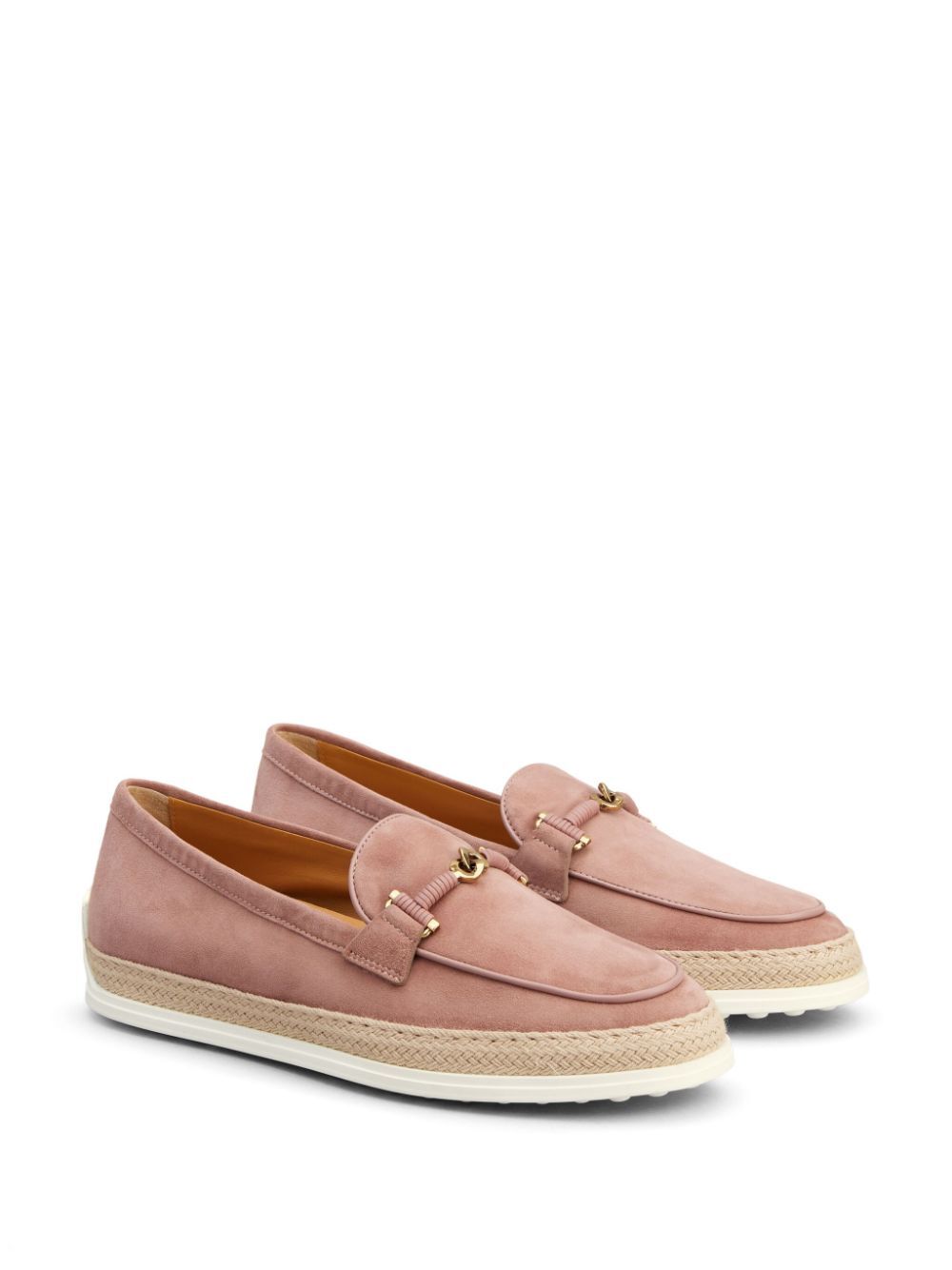 SUEDE SLIPPER LOAFERS WITH DOUBLE T RING ACCESSORY