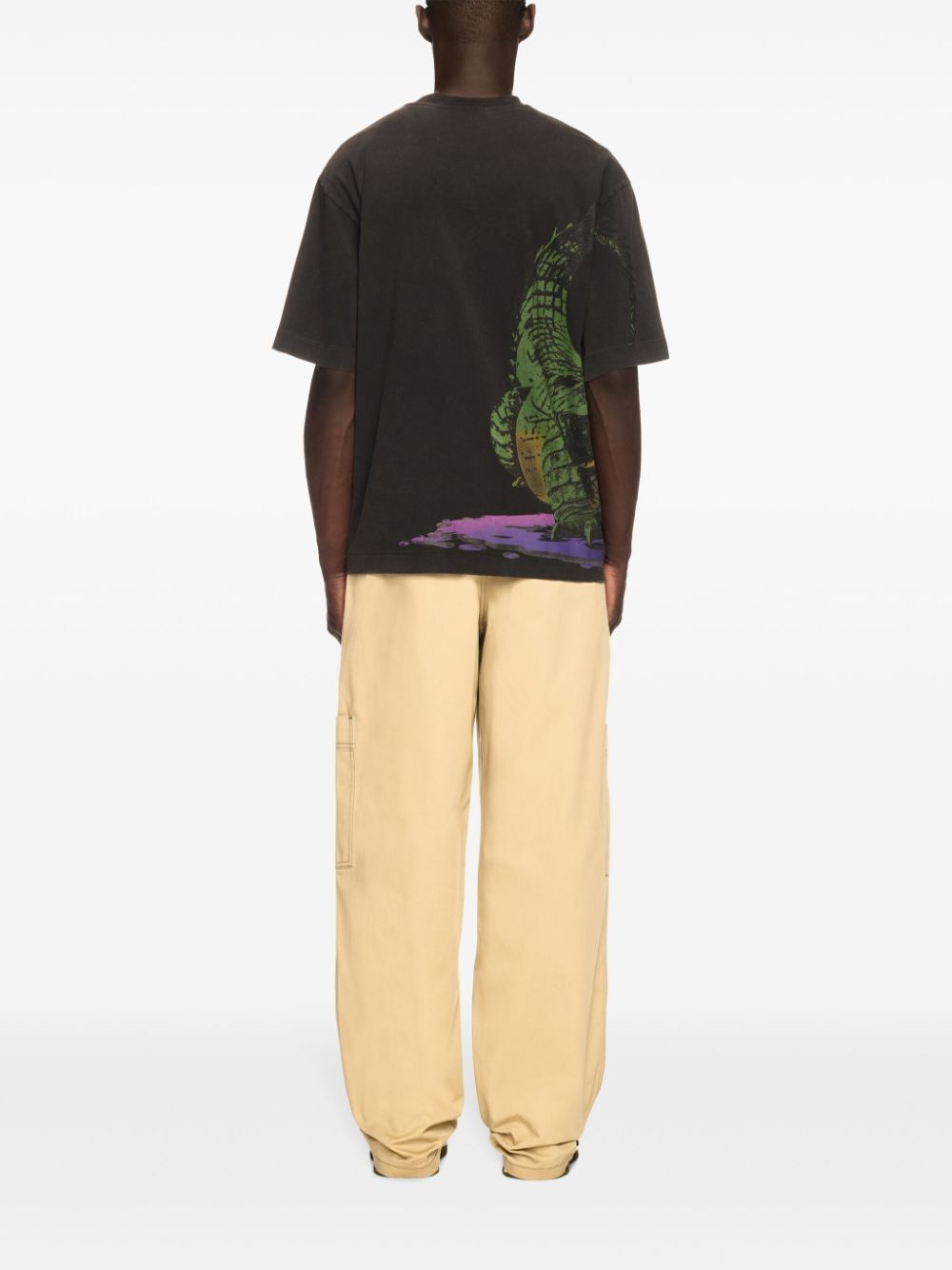 CONTRASTING WAISTBAND AND STITCH CARGO PANTS