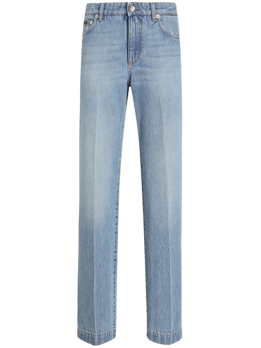 LOOSE DENIM JEANS WITH PRESSED PLEAT