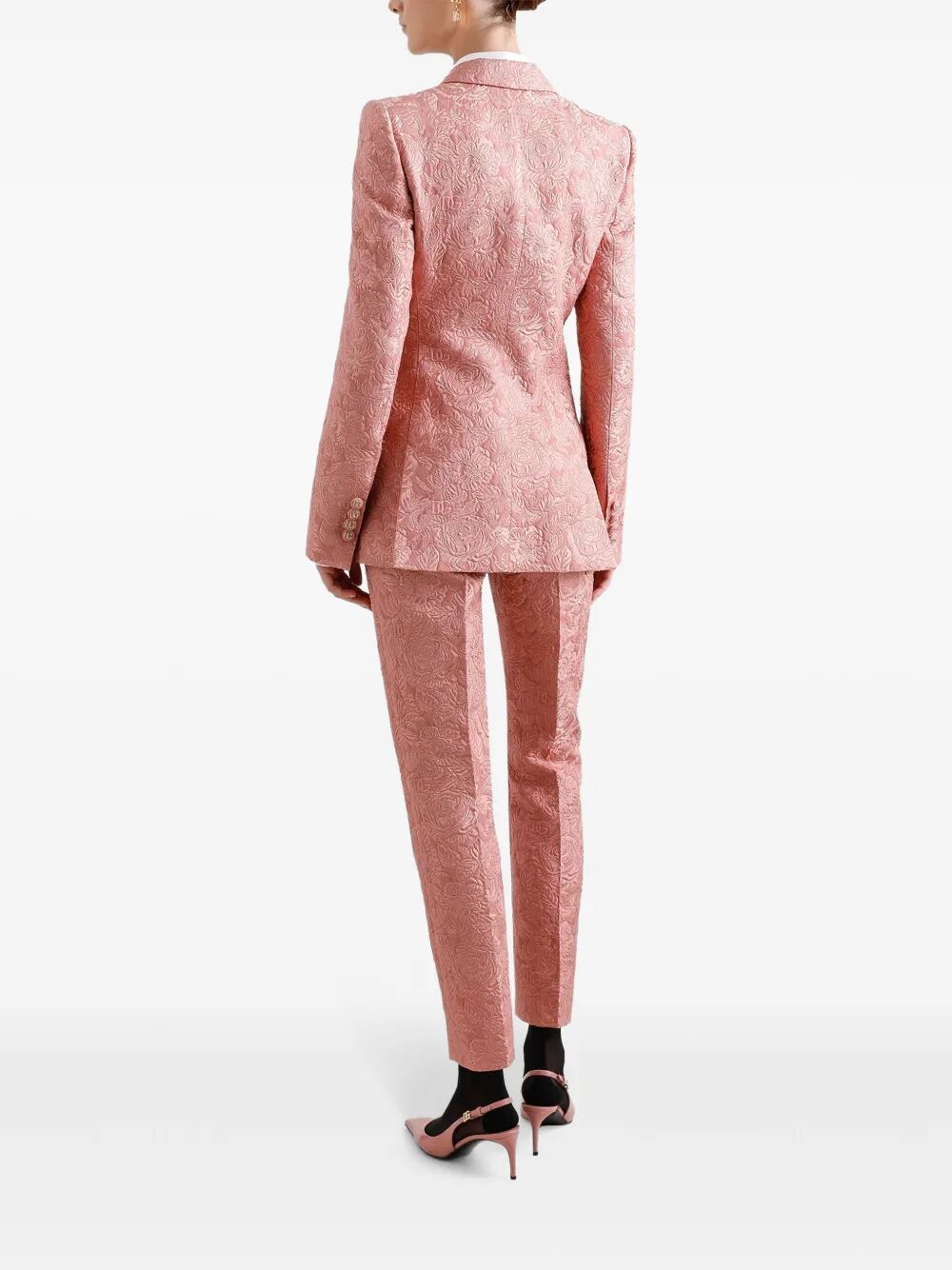 SINGLE-BREASTED FLORAL QUILTED JACQUARD TURLINGTON JACKET