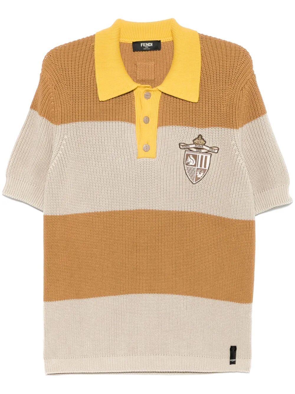 STRIPED COTTON JERSEY KNITTED POLO SHIRT