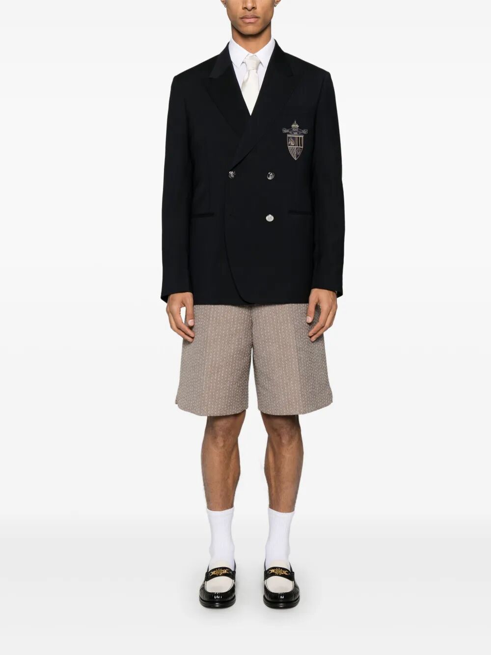 STRAIGHT-CUT DOUBLE BREASTED WOOL JACKET