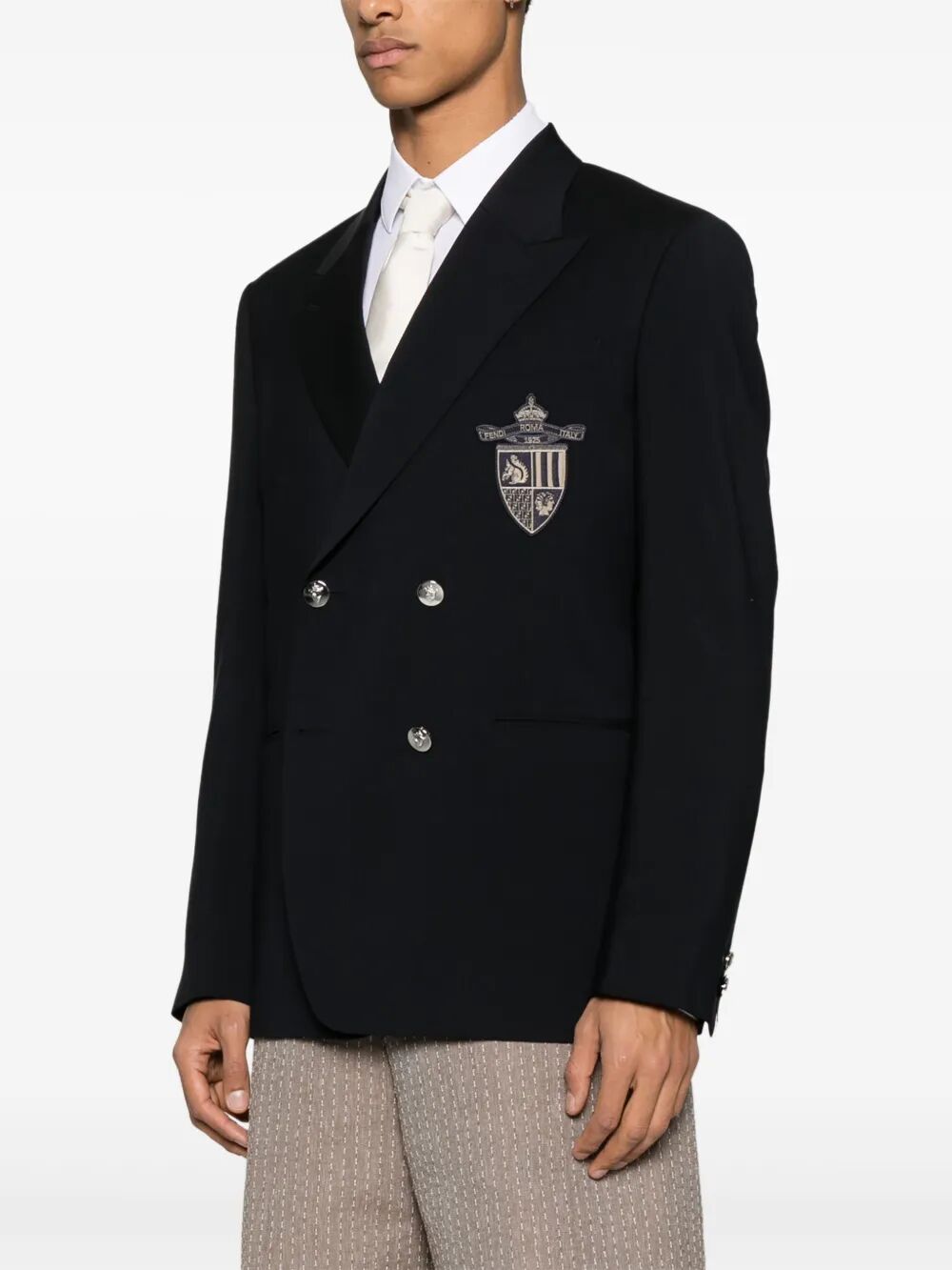 STRAIGHT-CUT DOUBLE BREASTED WOOL JACKET