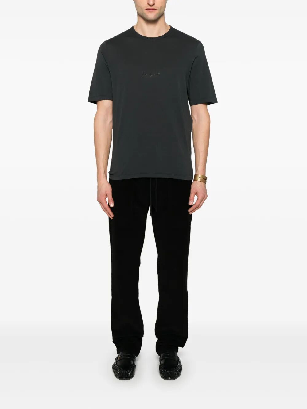 TONAL LOGO EMBROIDERY COTTON T-SHIRT