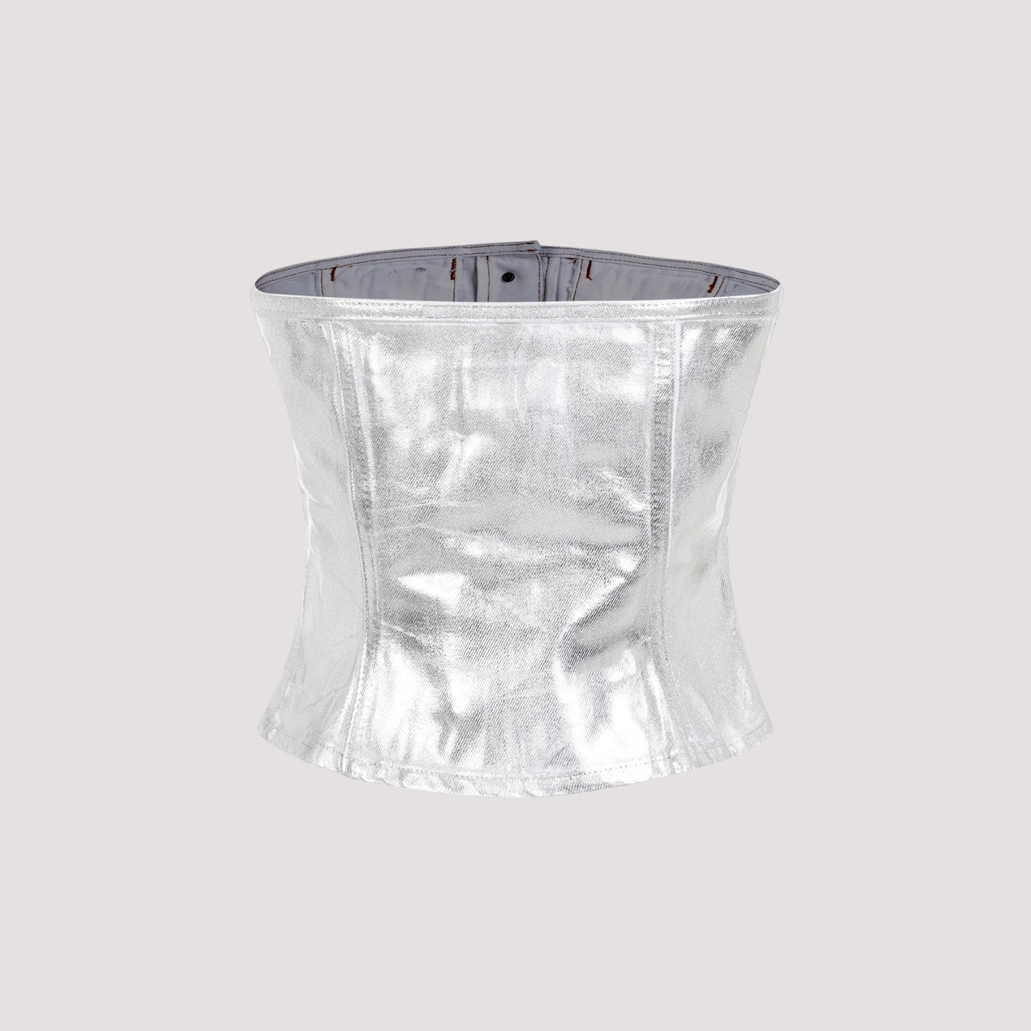Foil Corsage Denim Top