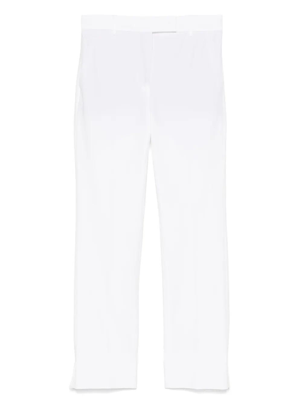 TAPERED LEG COTTON BLEND TROUSERS