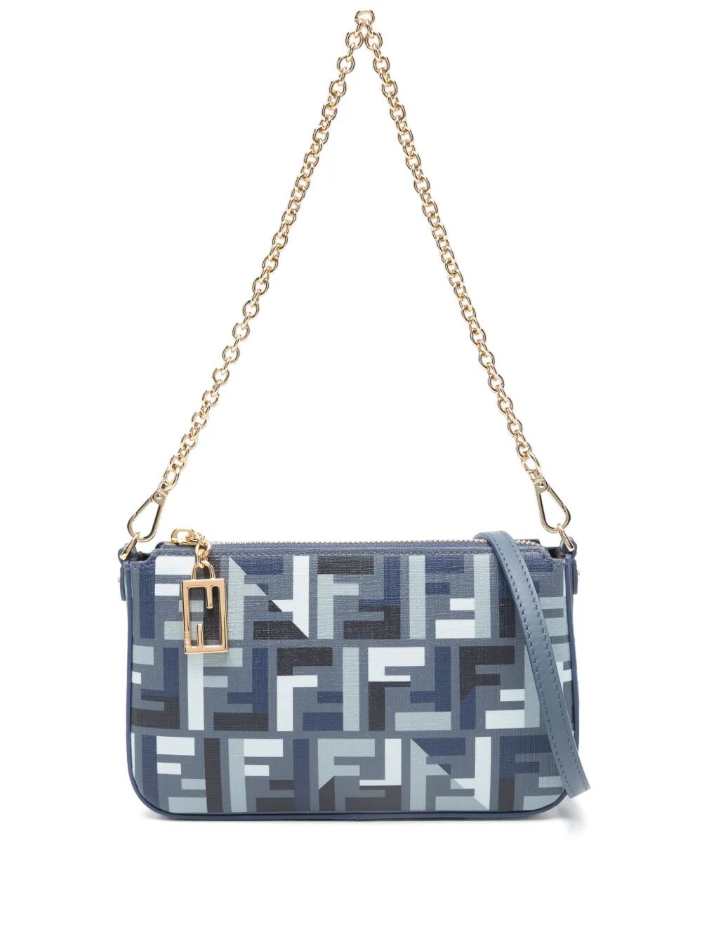 FF FABRIC BAGUETTE POUCH WITH CHAIN