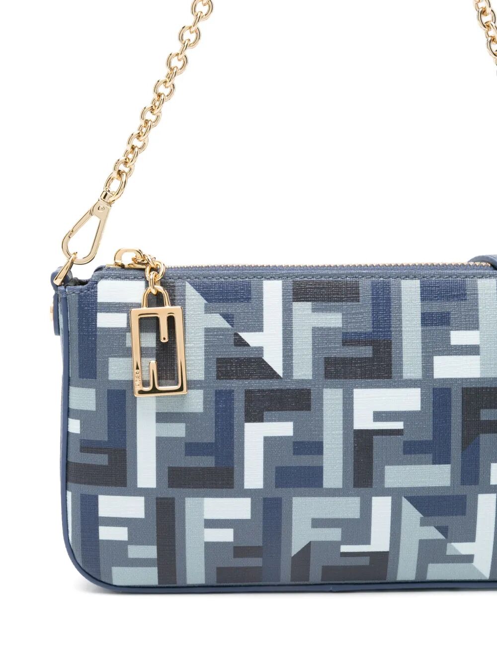FF FABRIC BAGUETTE POUCH WITH CHAIN