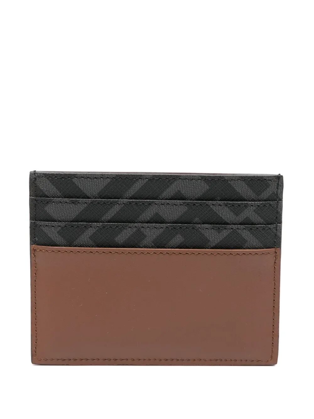 LEATHER AND FF CANVAS SQUARED CARD HOLDER
