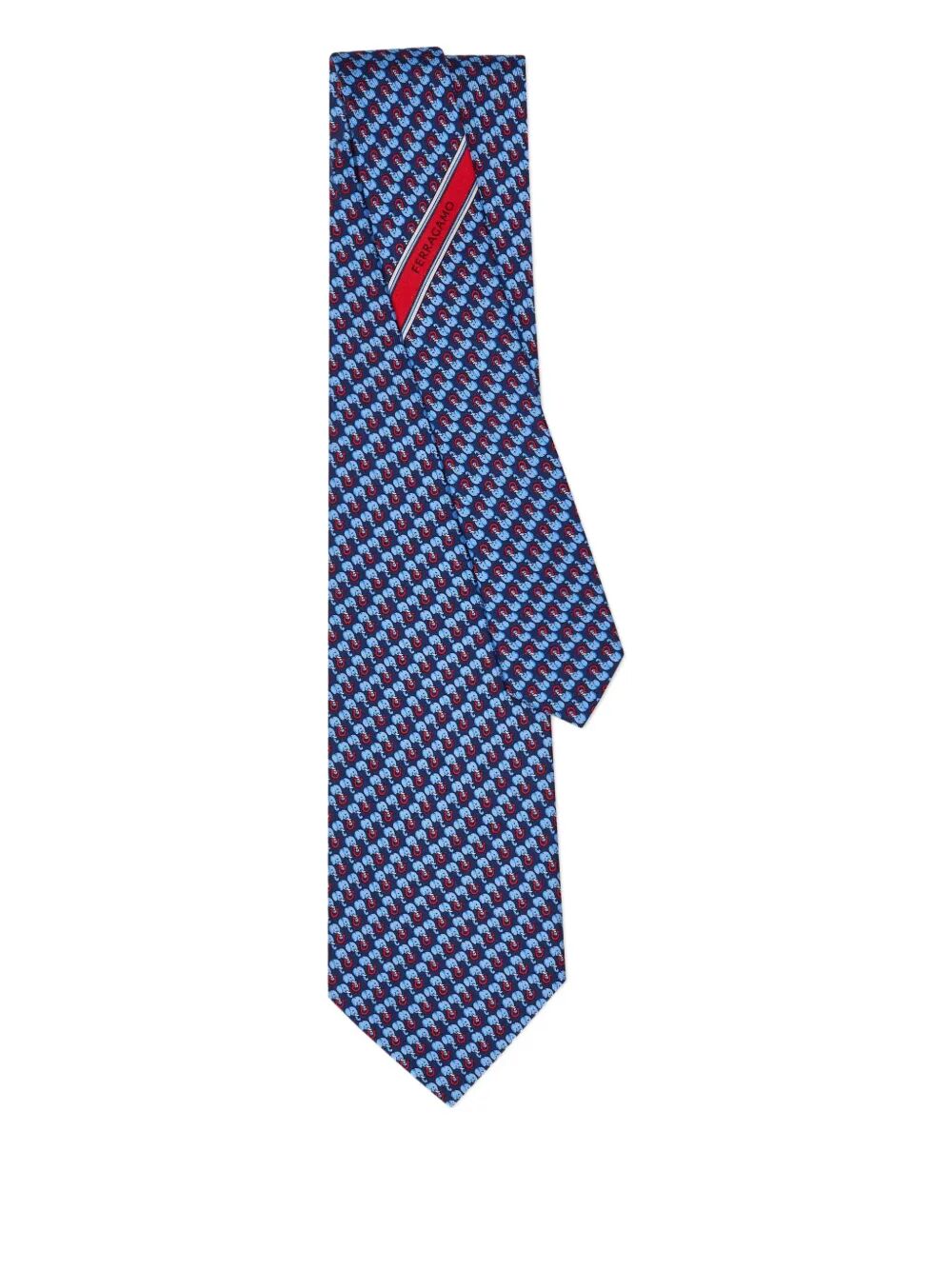 ELEPHANT PRINT ARIS SILK TIE