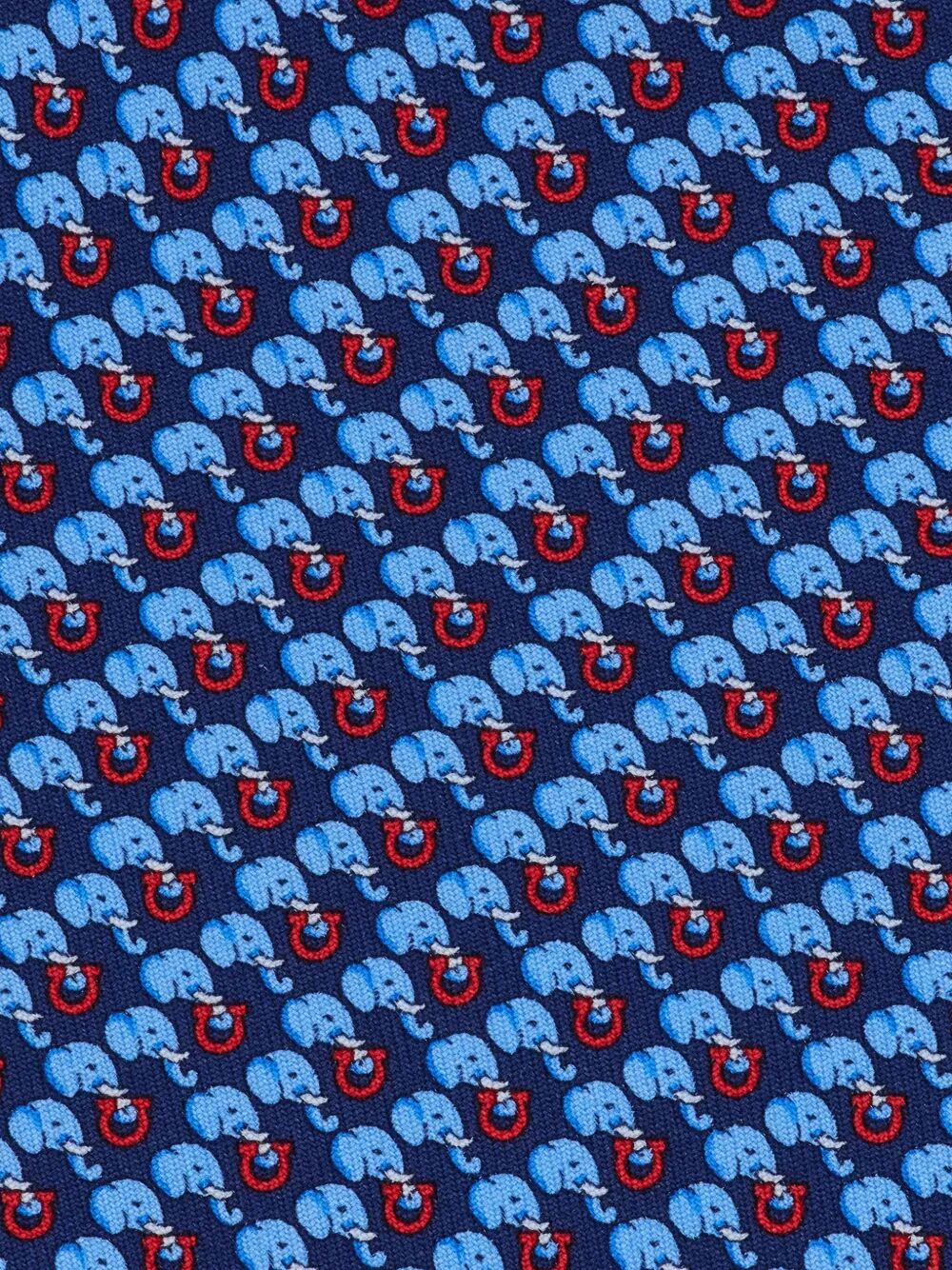 ELEPHANT PRINT ARIS SILK TIE