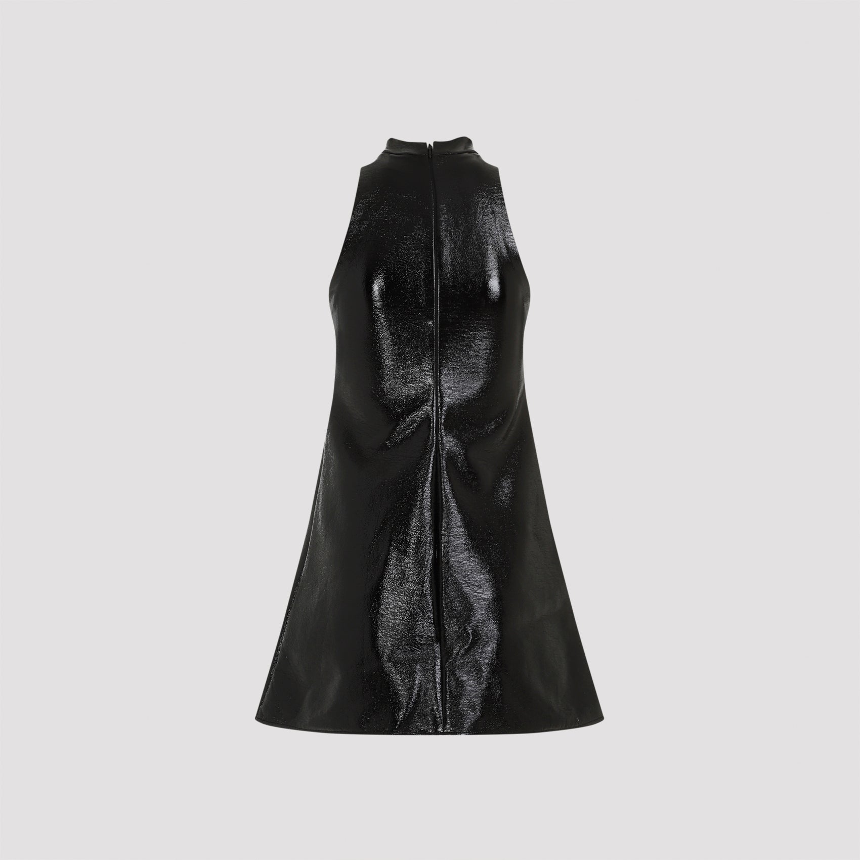 2 Pockets Vinyl A-Line Dress