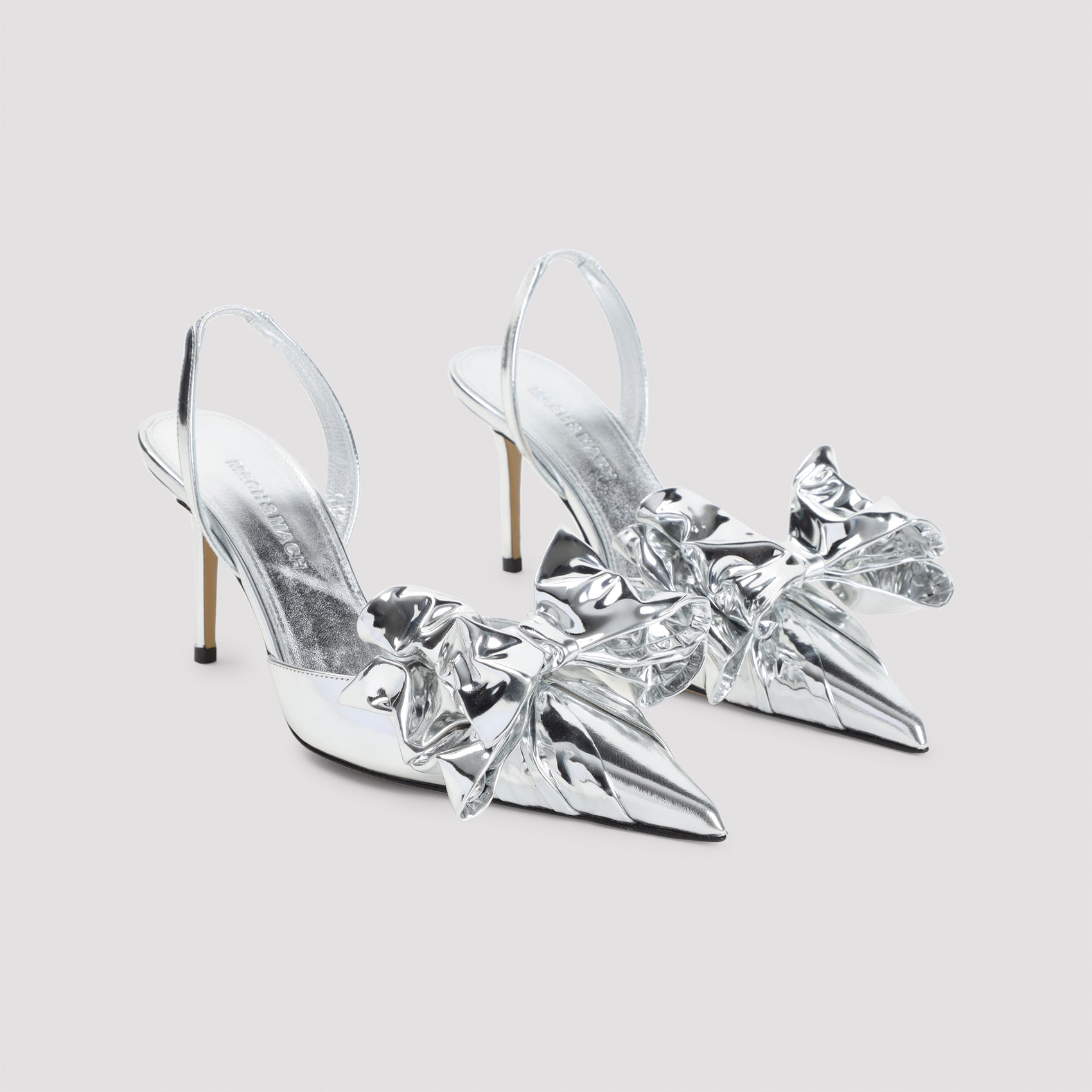Le Cadeau Silver Wrapped Leather Pumps