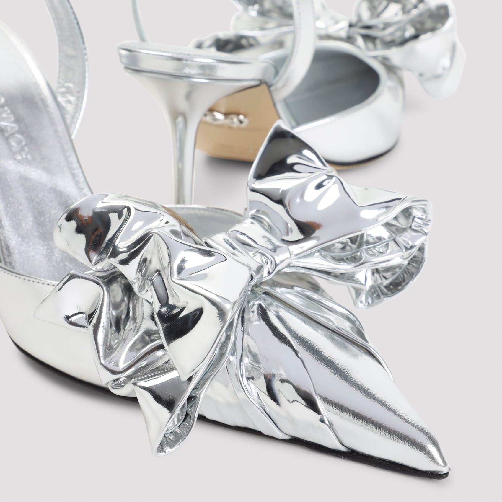 Le Cadeau Silver Wrapped Leather Pumps