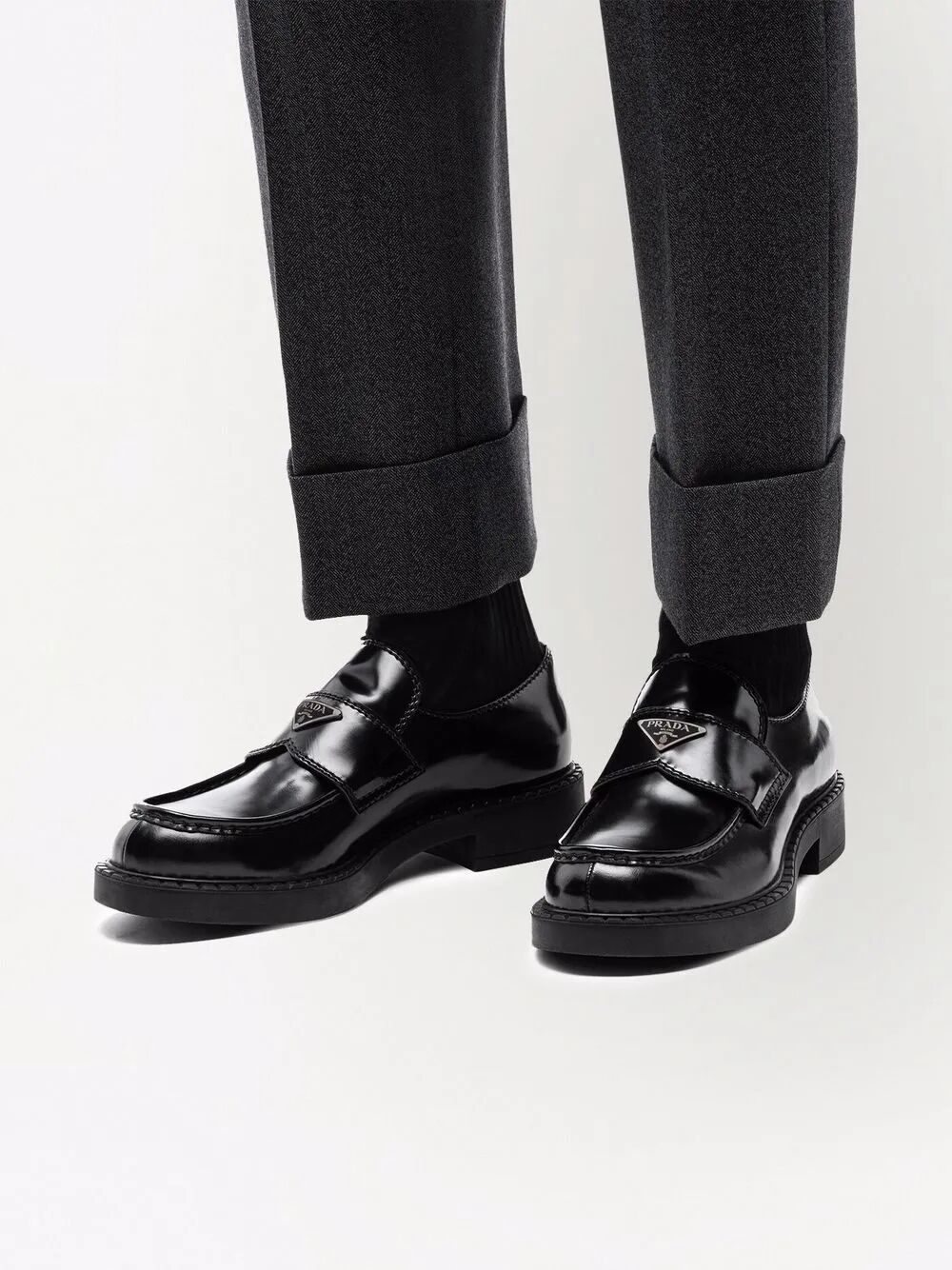 CHOCOLATE BRUSHED LEATHER LOAFERS