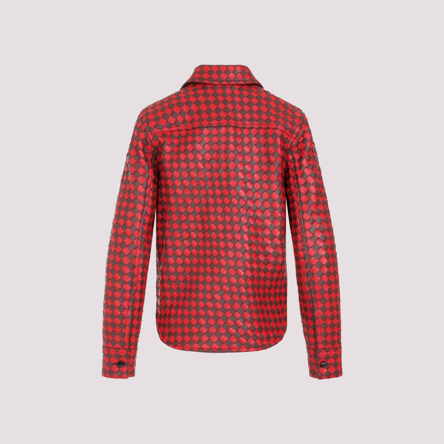 Bicolor Intrecciato Leather Shirt