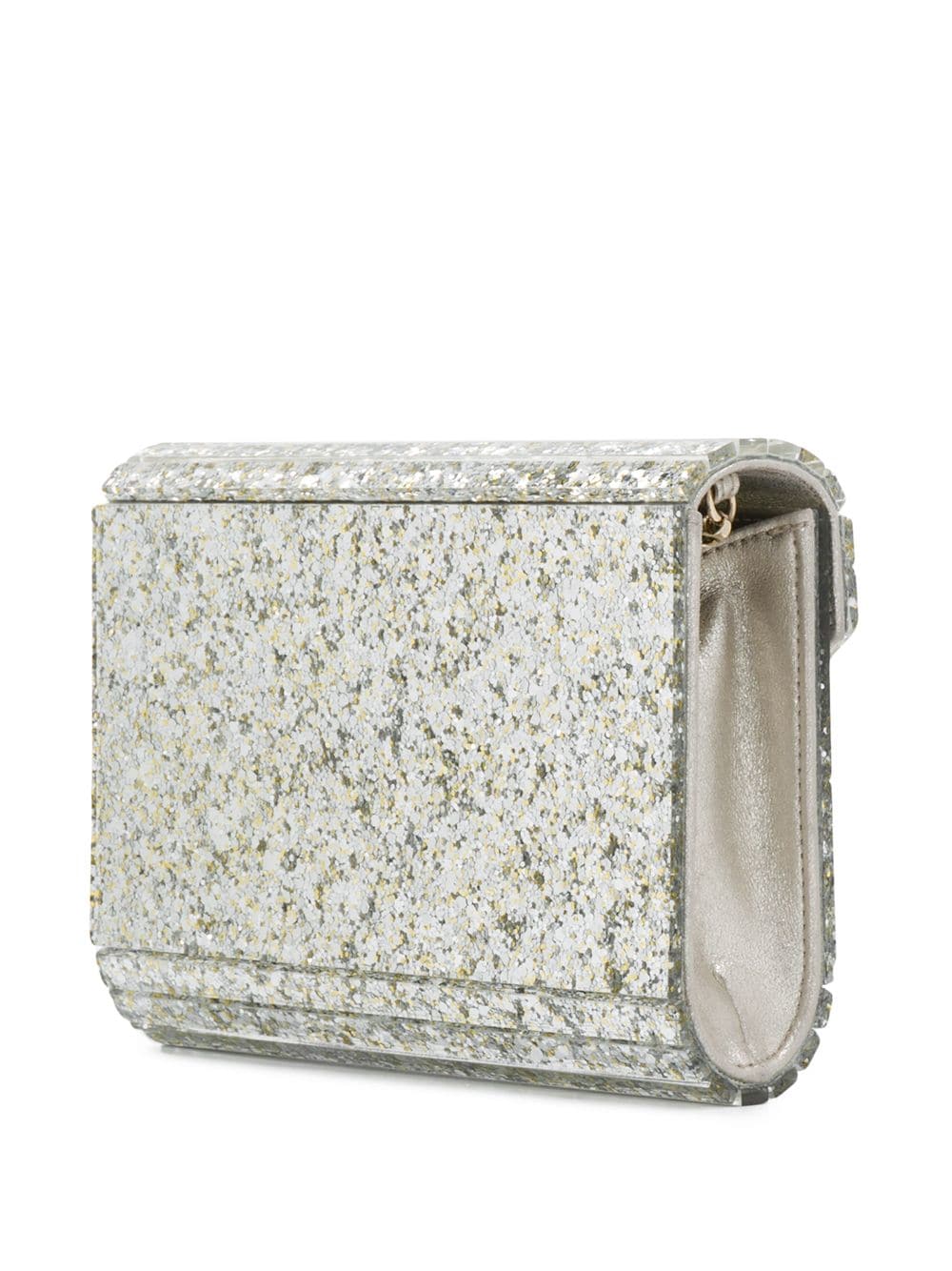 COARSE GLITTER ACRYLIC CLUTCH BAG
