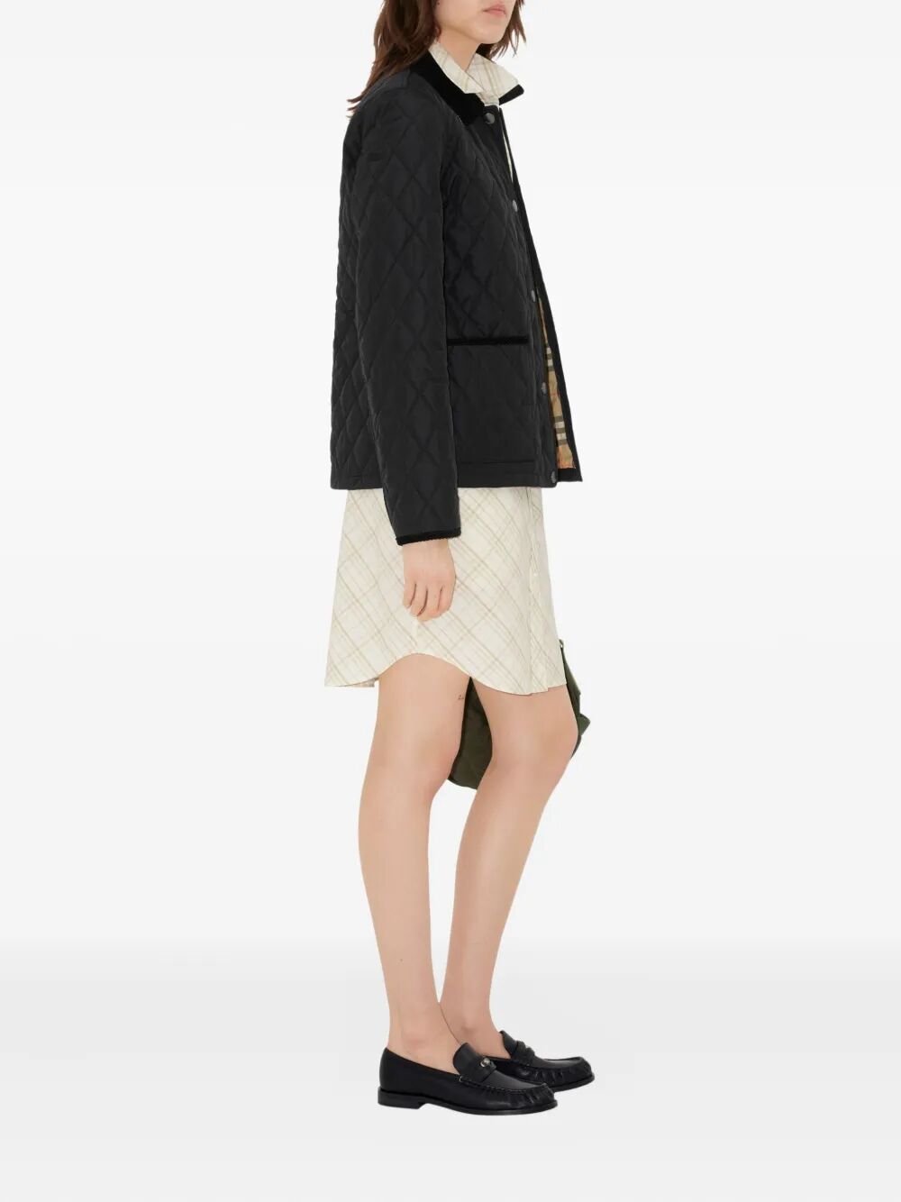 CHECK LINING QUILTED NYLON DORSET JACKET