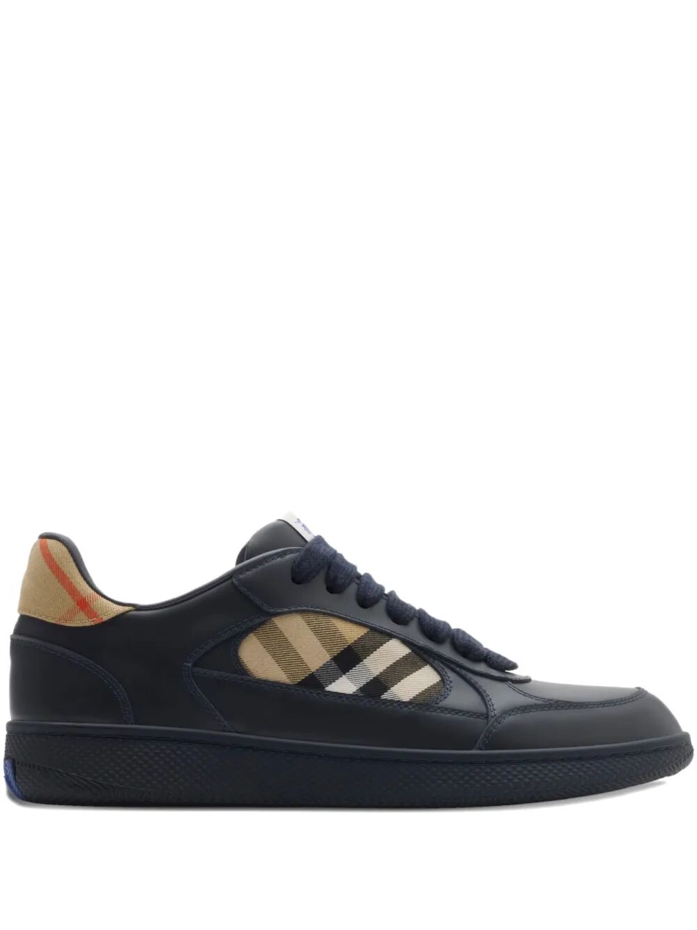 CHECK FABRIC AND LEATHER TERRACE SNEAKERS