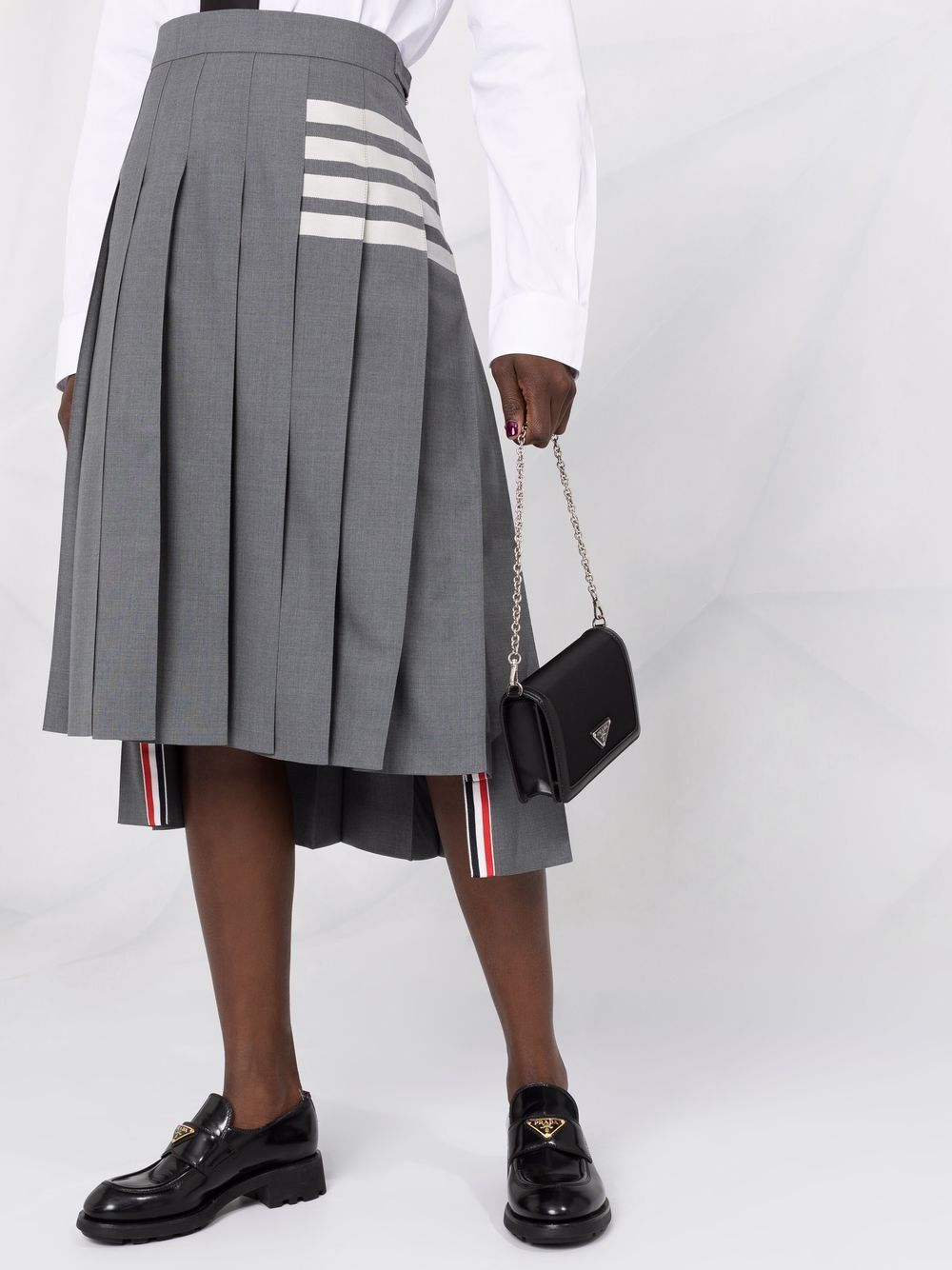 WOOL PLEATED MIDI SKIRT